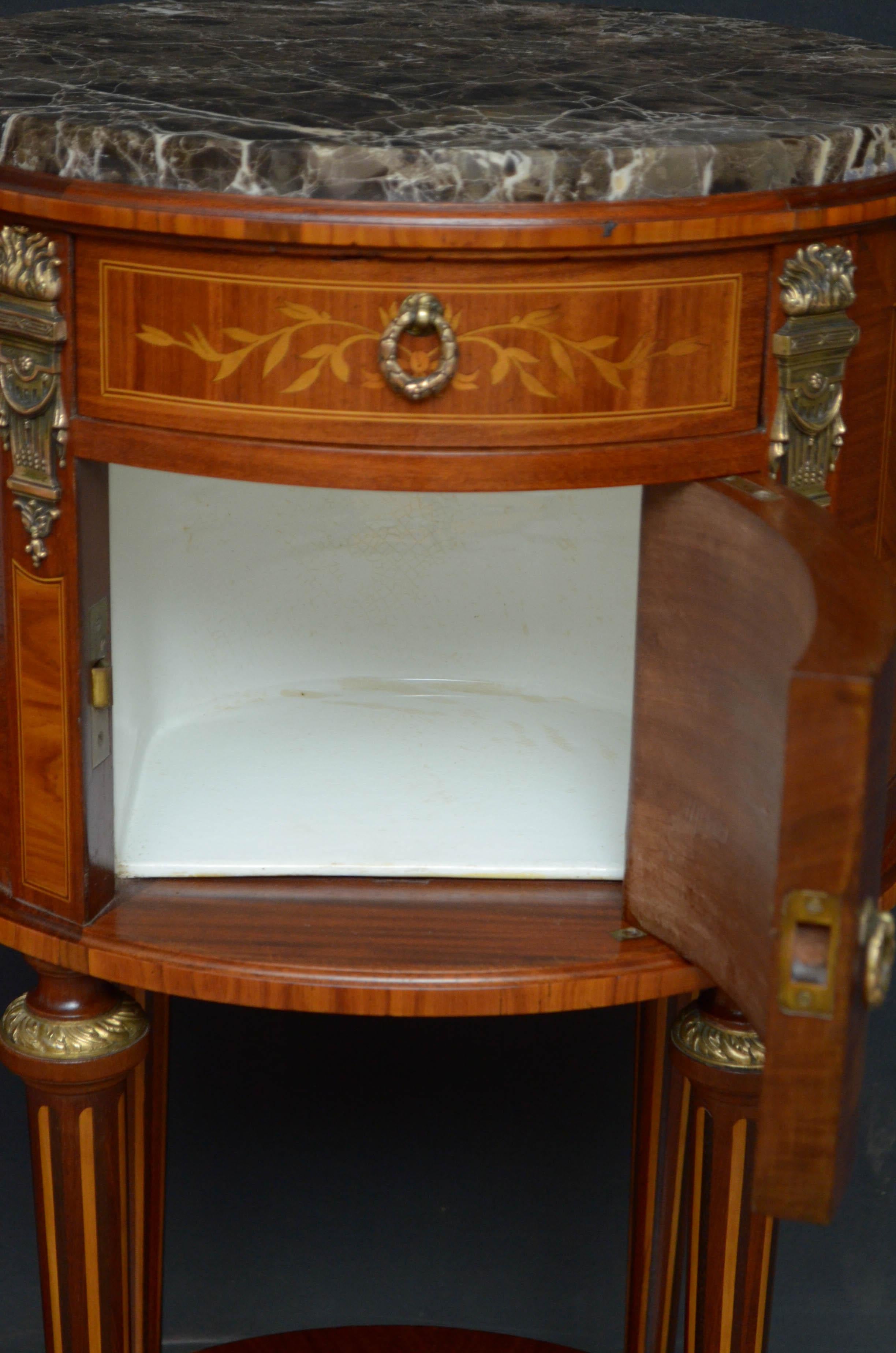 Rosewood Pair of Turn of the Century Bedside Cabinets