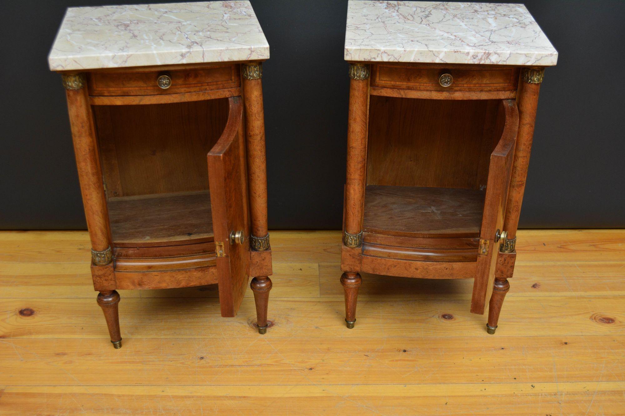 Pair of Turn of The Century Bedside Cabinets For Sale 2