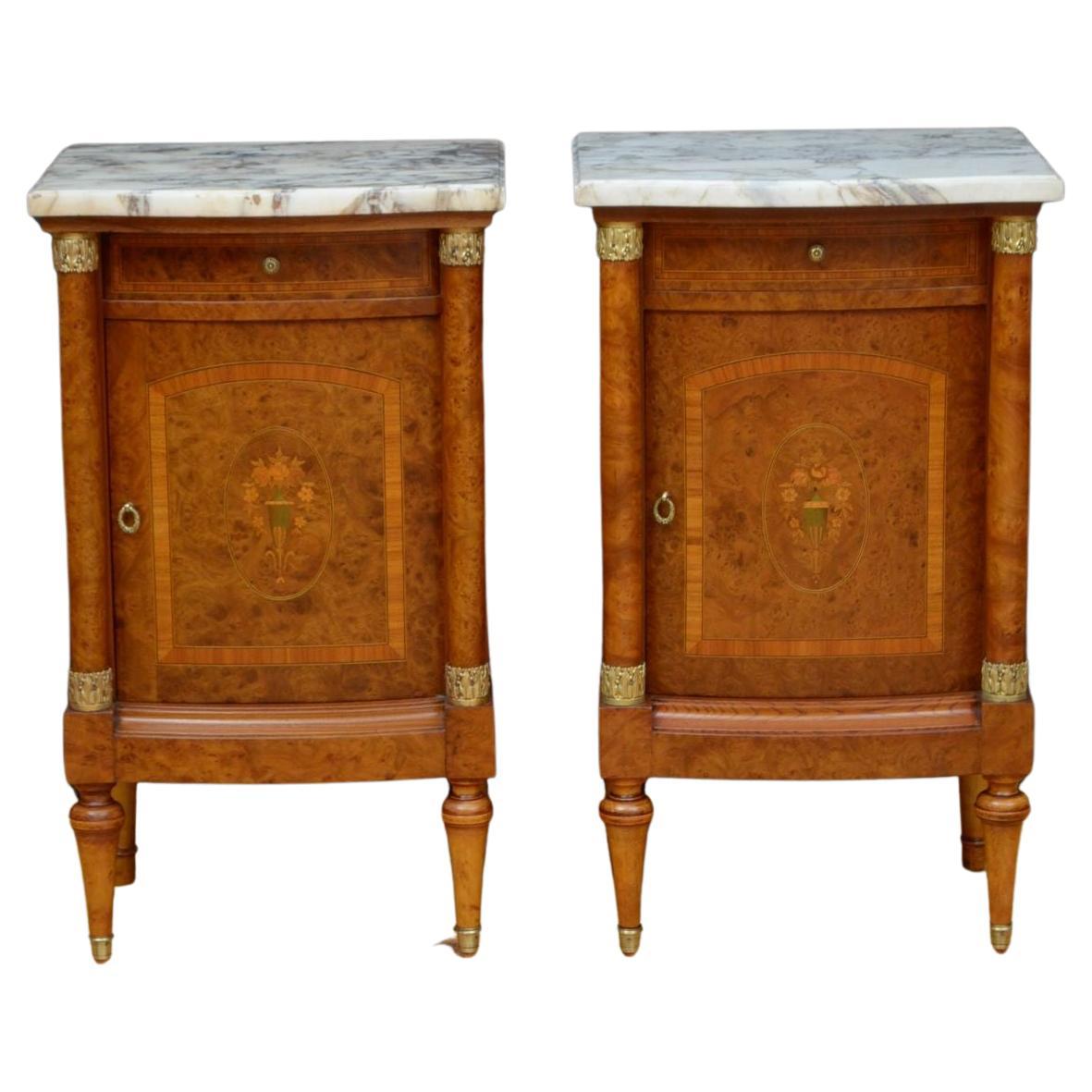 Pair of Turn of The Century Bedside Cabinets For Sale