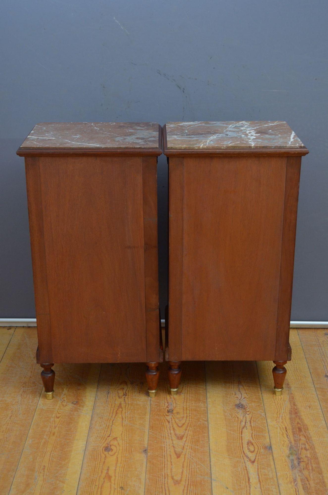 Pair of Turn of the Century Bedside Cabinets in Mahogany For Sale 6