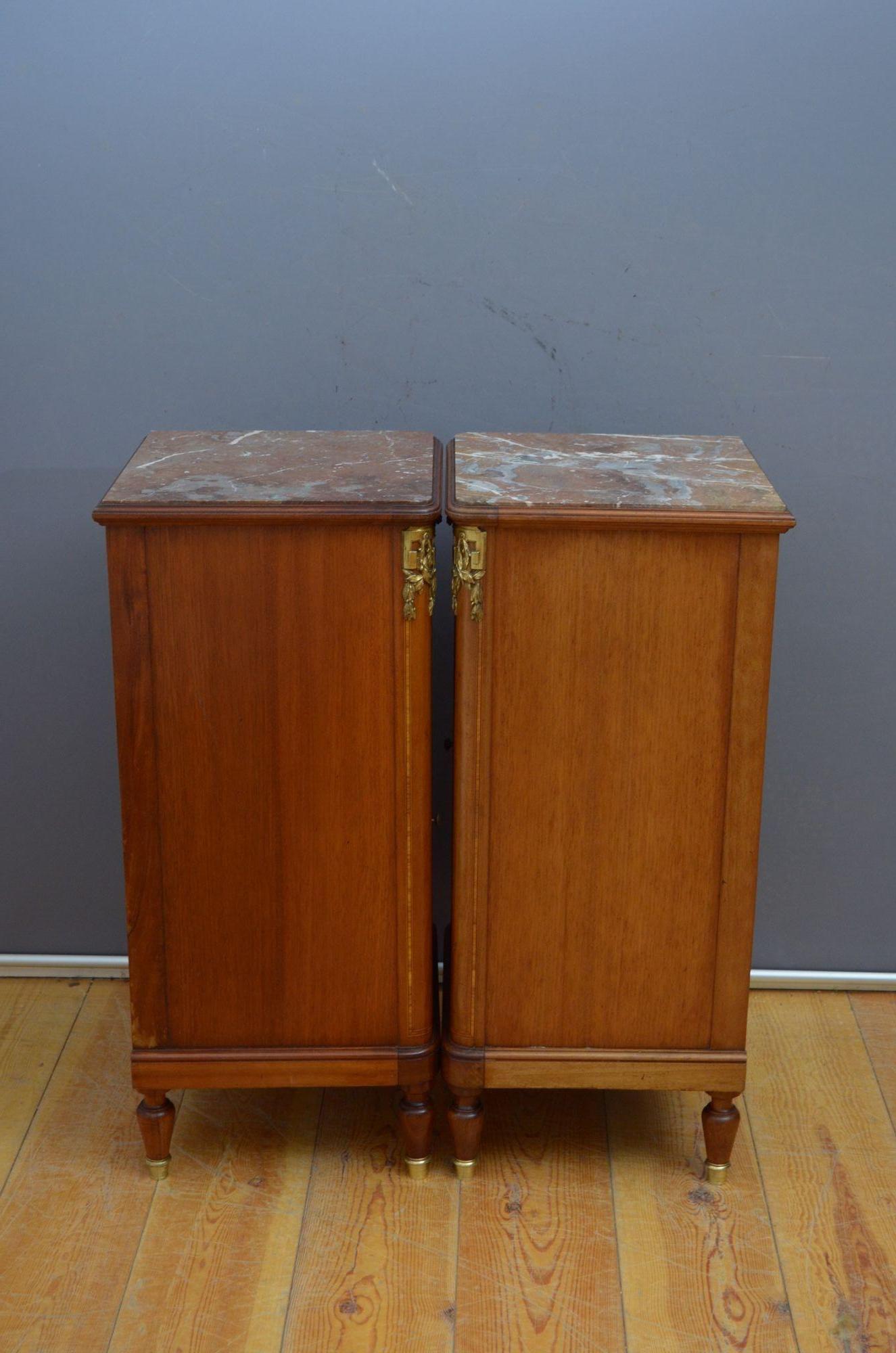 Pair of Turn of the Century Bedside Cabinets in Mahogany For Sale 7
