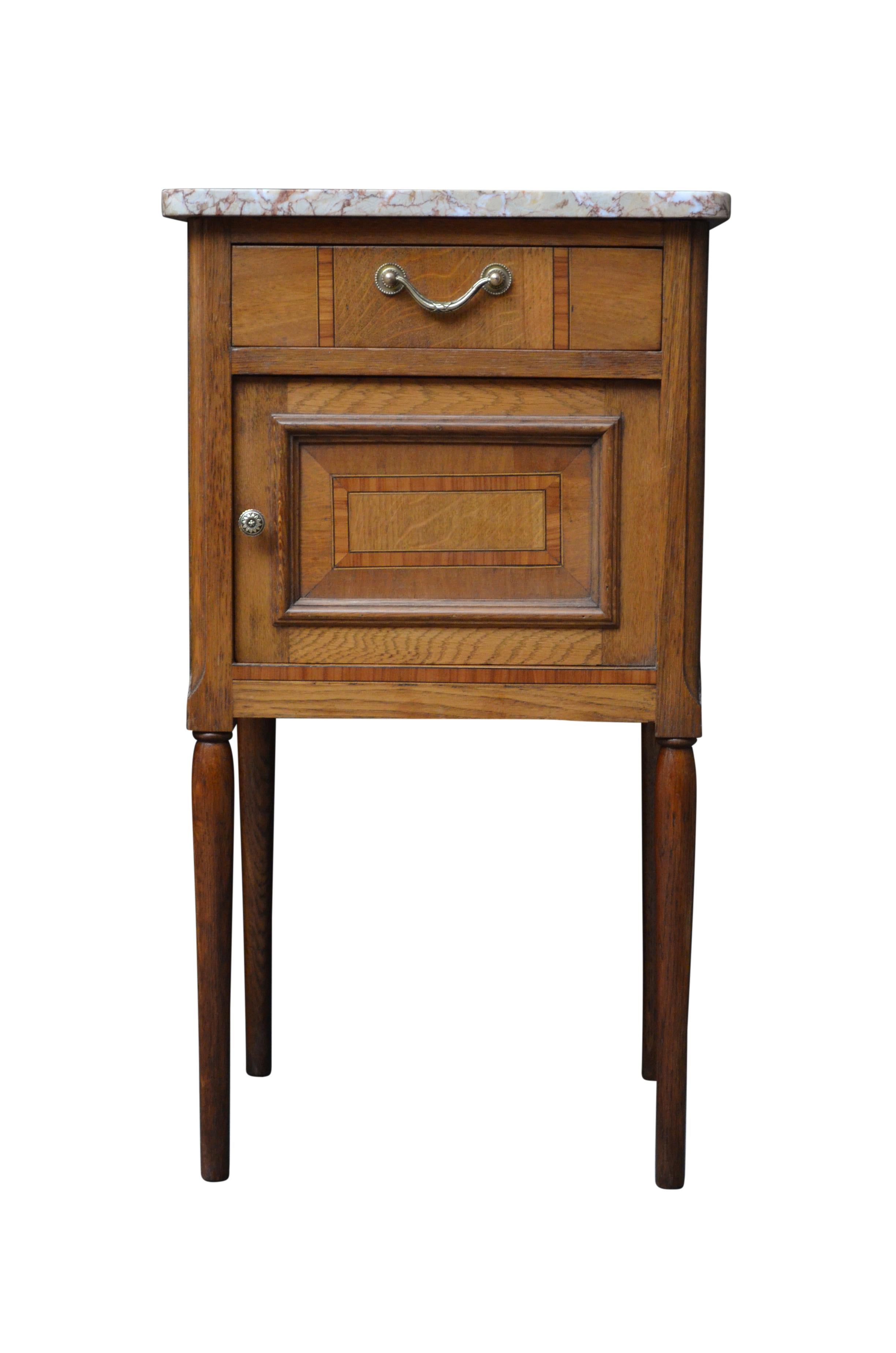 European Pair of Turn of the Century Bedside Cabinets in Oak