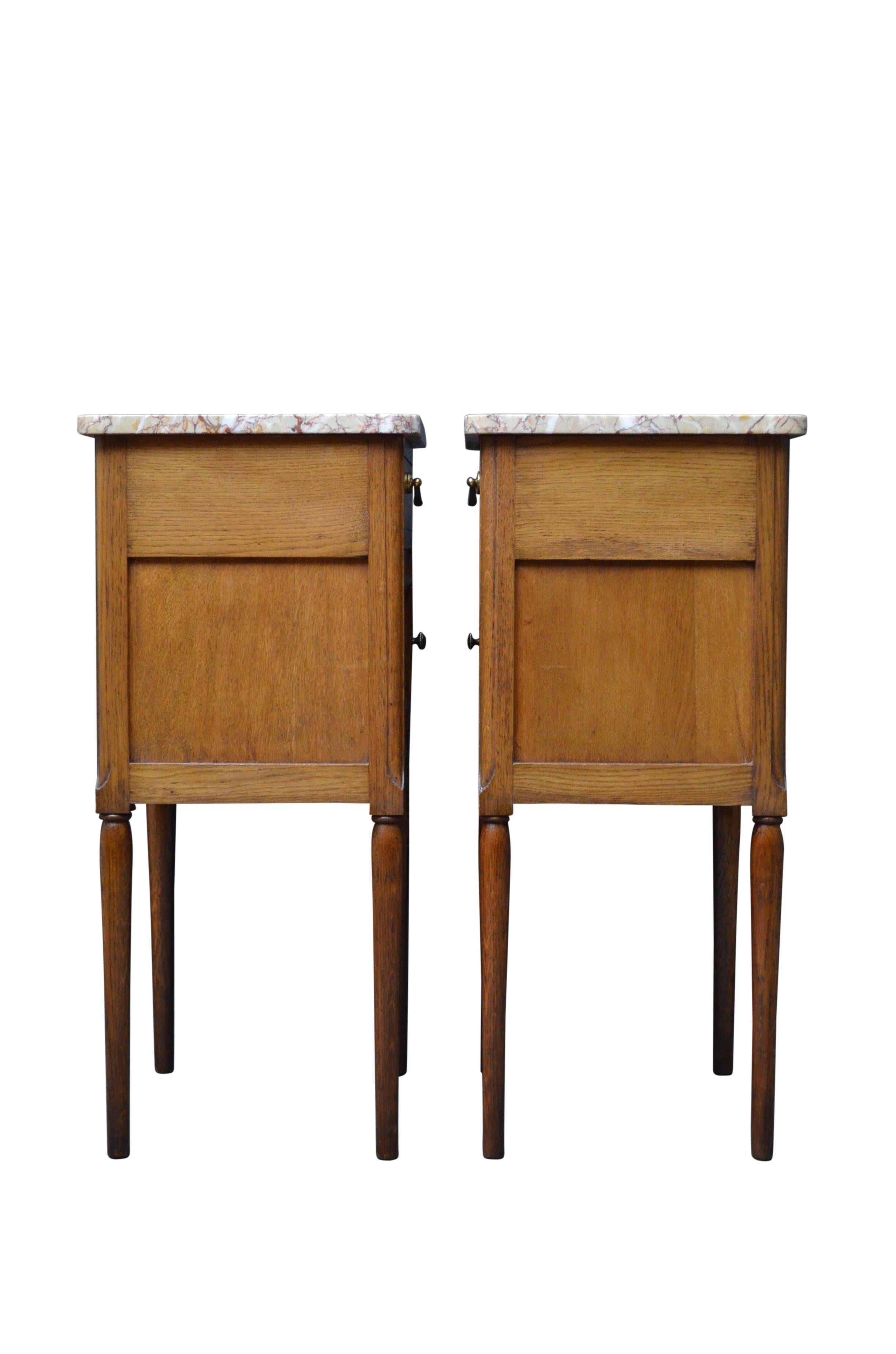 Pair of Turn of the Century Bedside Cabinets in Oak 1