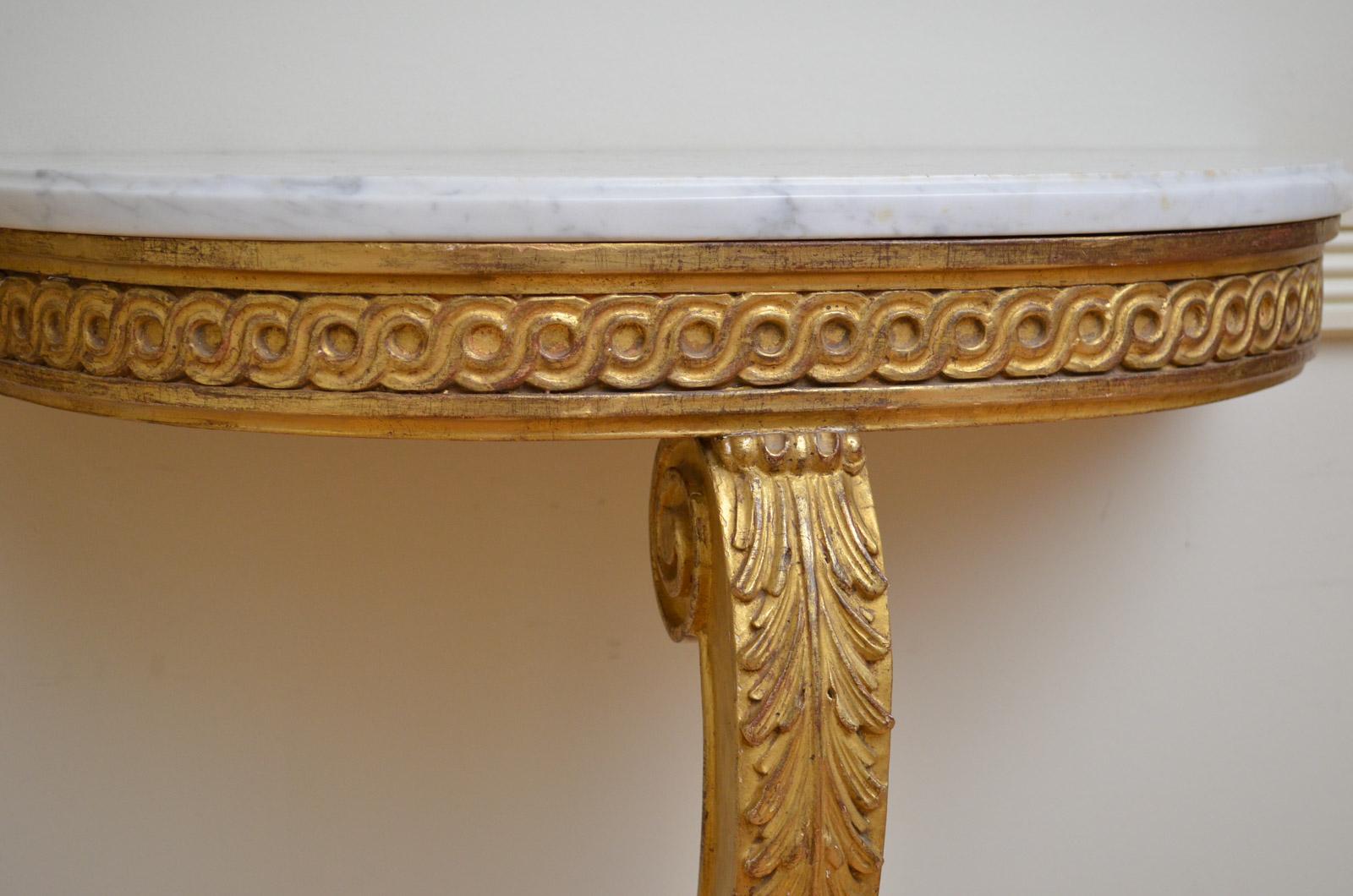 Pair of Turn of the Century Giltwood Console Tables 5