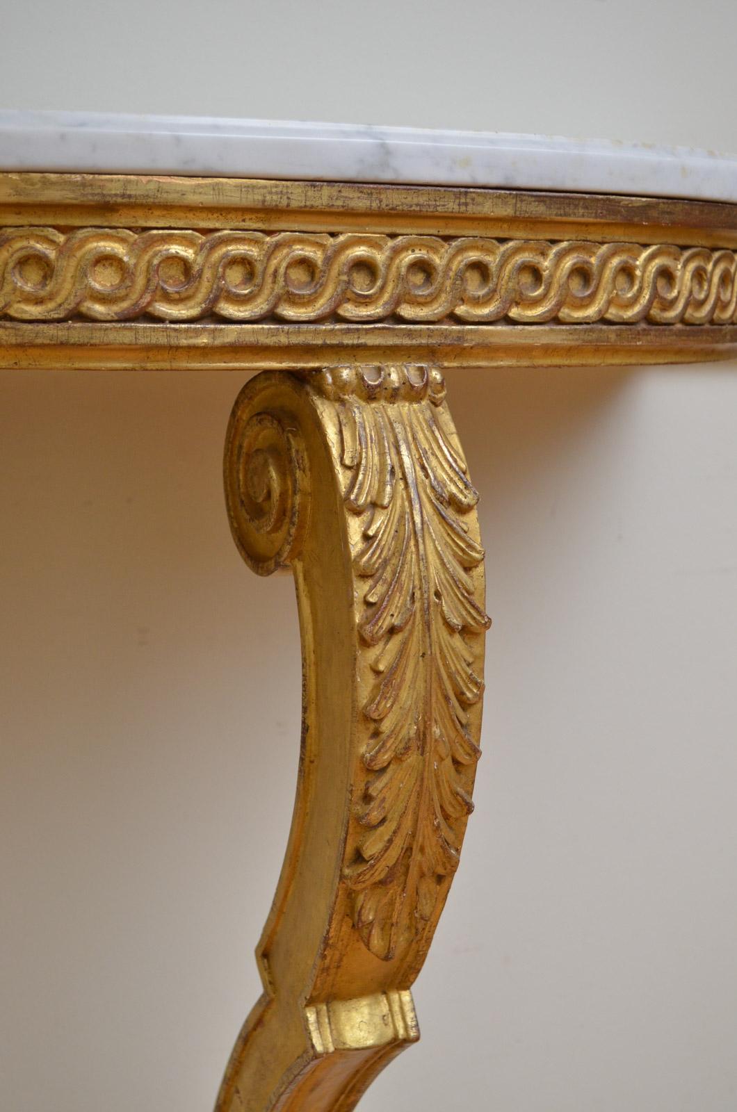 Pair of Turn of the Century Giltwood Console Tables 6
