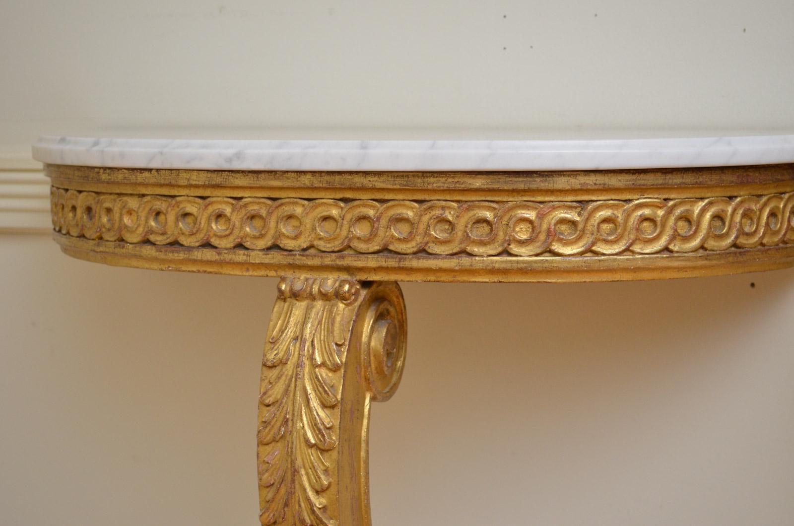 20th Century Pair of Turn of the Century Giltwood Console Tables