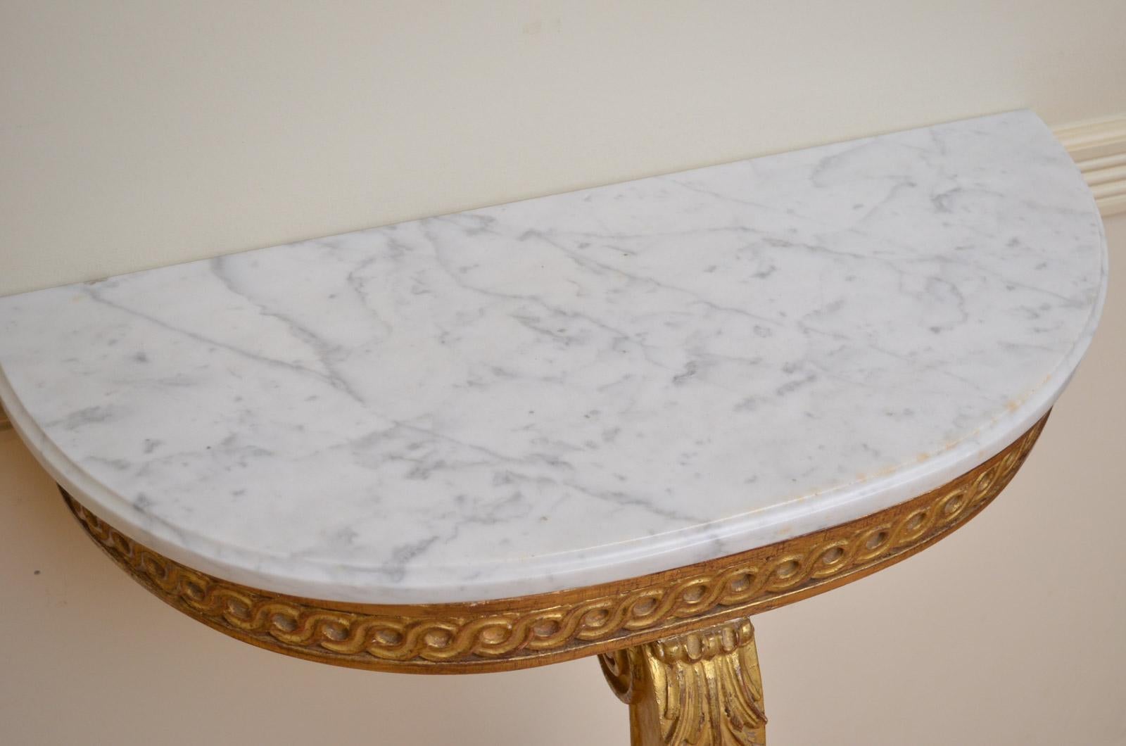 Pair of Turn of the Century Giltwood Console Tables 3