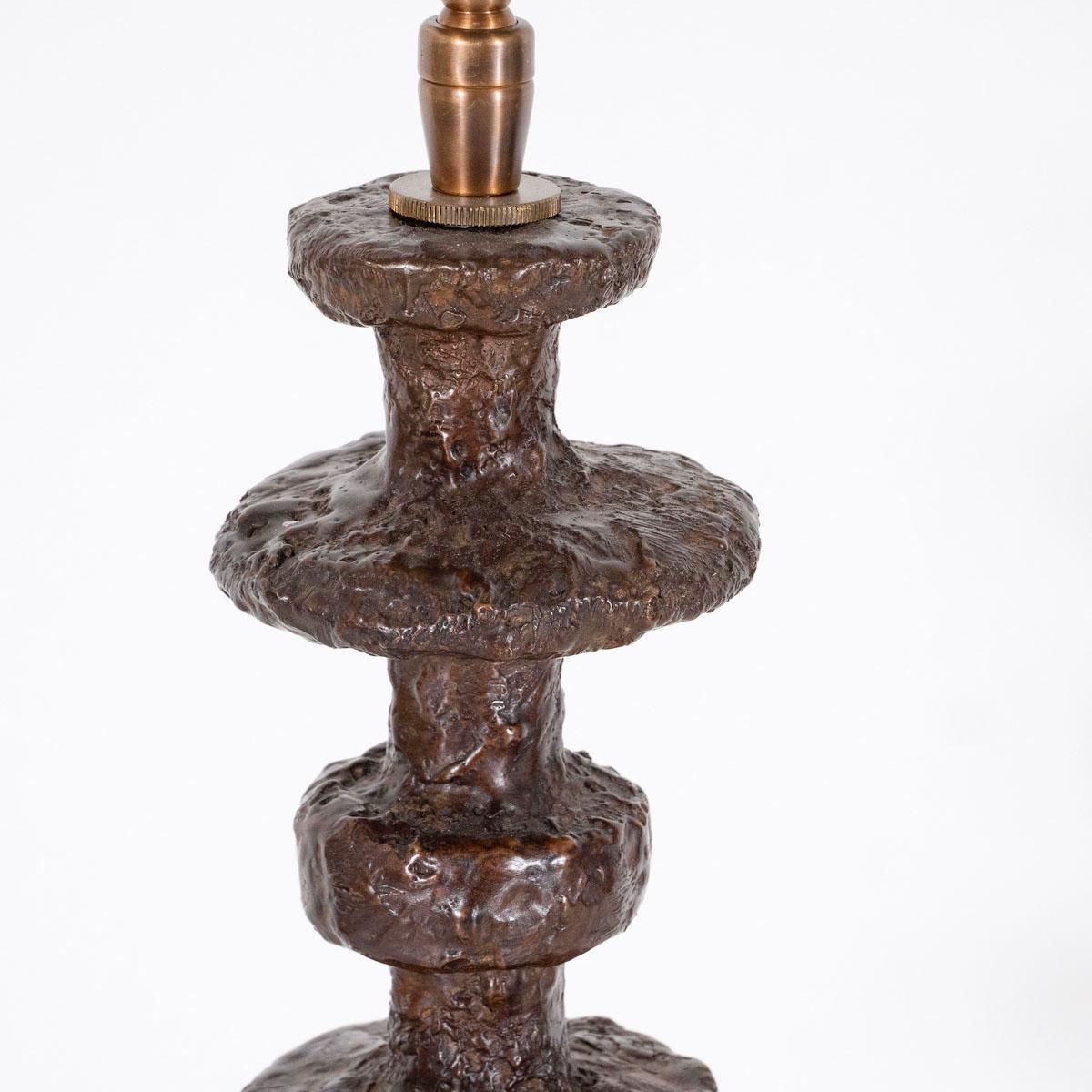 Pair of Turned Bronze Table Lamps by Claudio Gonzalez 2