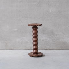 Pair of Turned Oak Dudouyt Style Pedestals or Side Tables