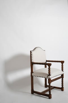 Pair of turned wood armchairs, XIXth c.