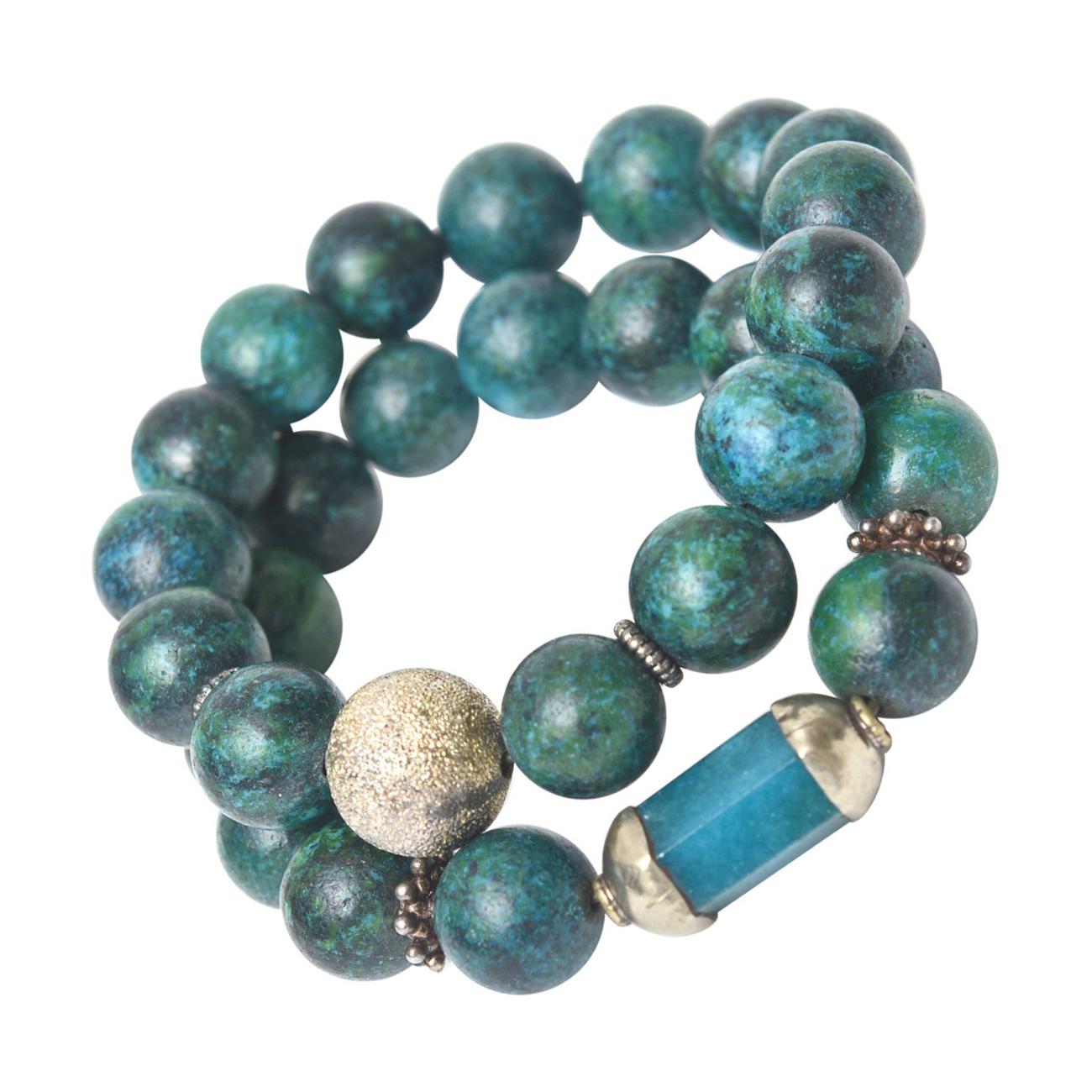 Howlite Gemstone Bracelet Stack 'Set of Five Bracelets' For Sale at 1stDibs