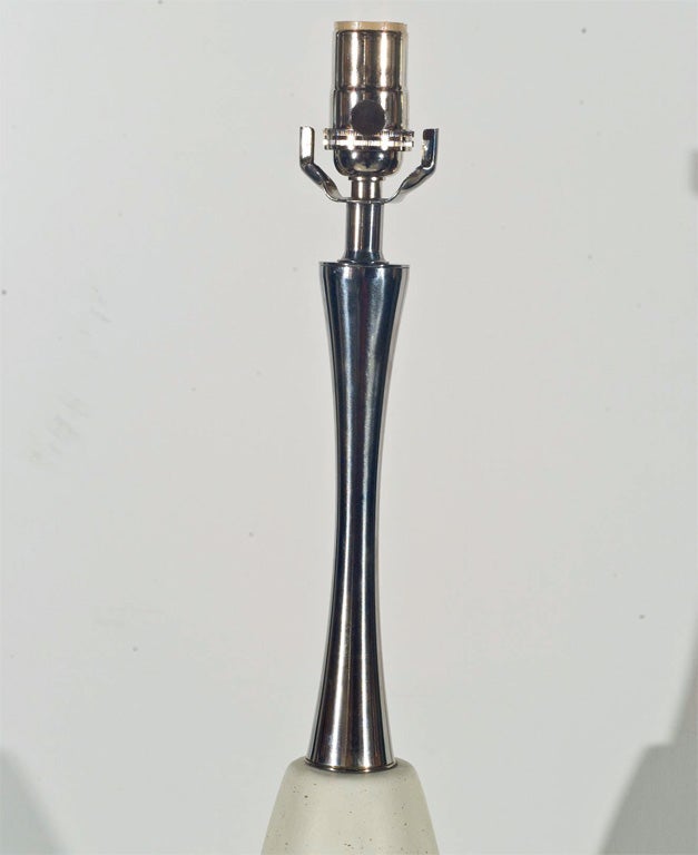 Mid-Century Modern Pair of Turquoise Ceramic Midcentury Lamps