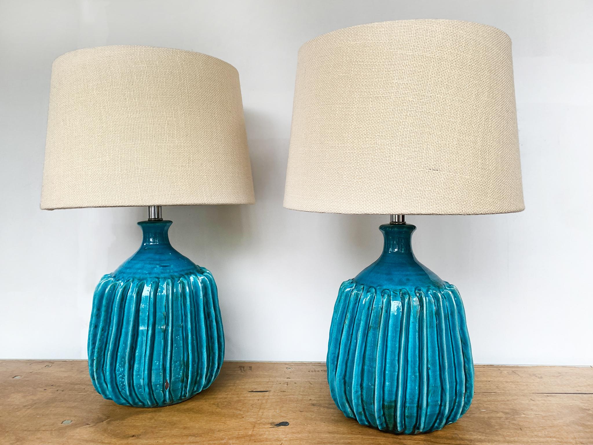 turquoise ceramic lamp