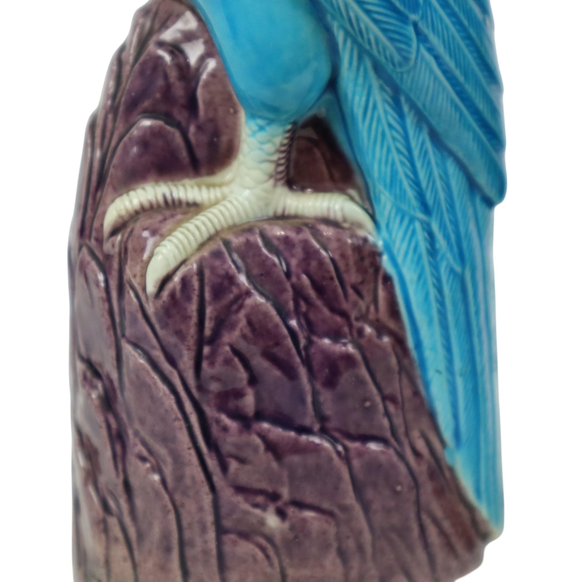 Pair of Turquoise Glazed Parrots Chinese Porcelain 30cm For Sale 8