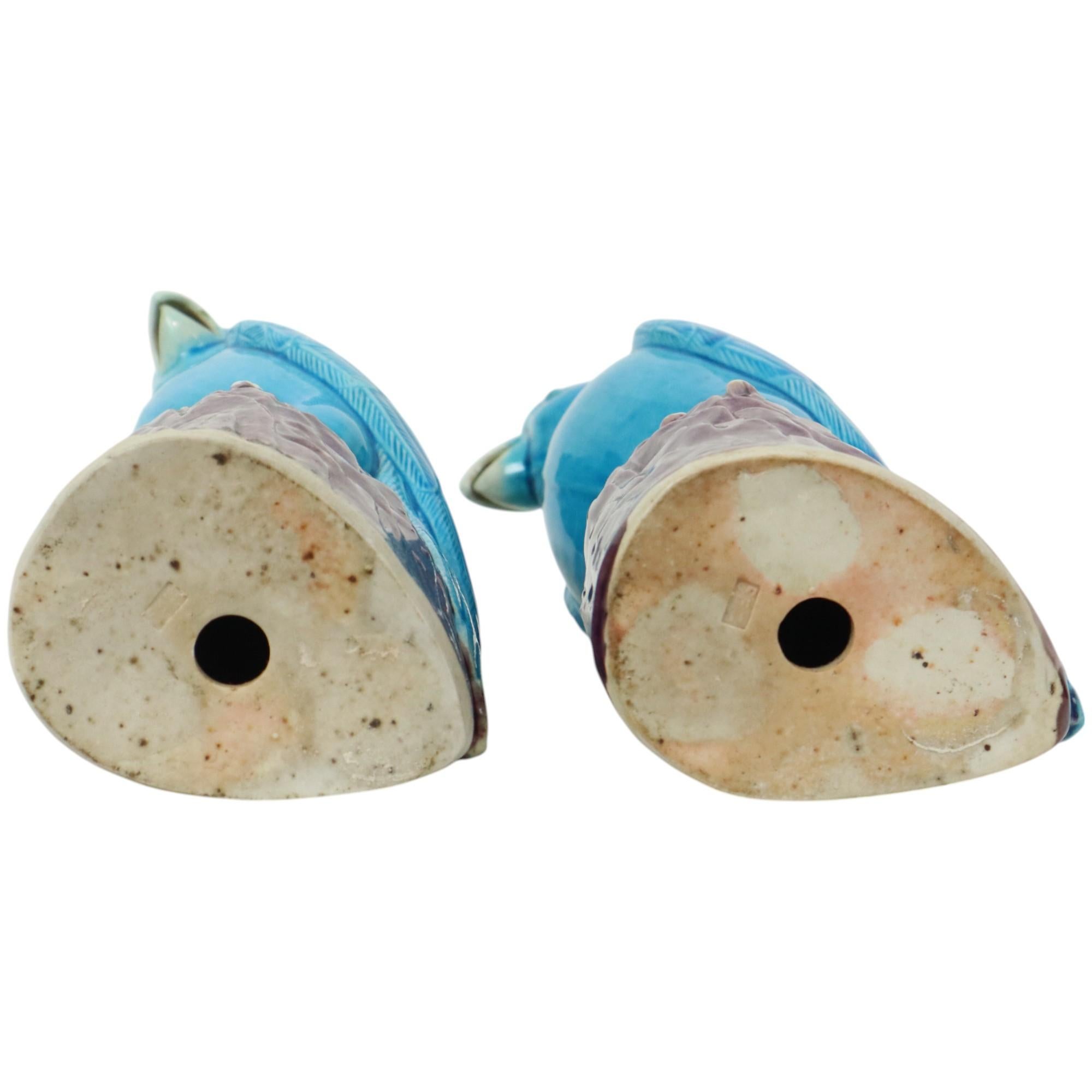 Pair of Turquoise Glazed Parrots Chinese Porcelain 30cm For Sale 11