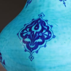 Pair of Turquoise Minton Vases by Christopher Dresser, as Table Lamps