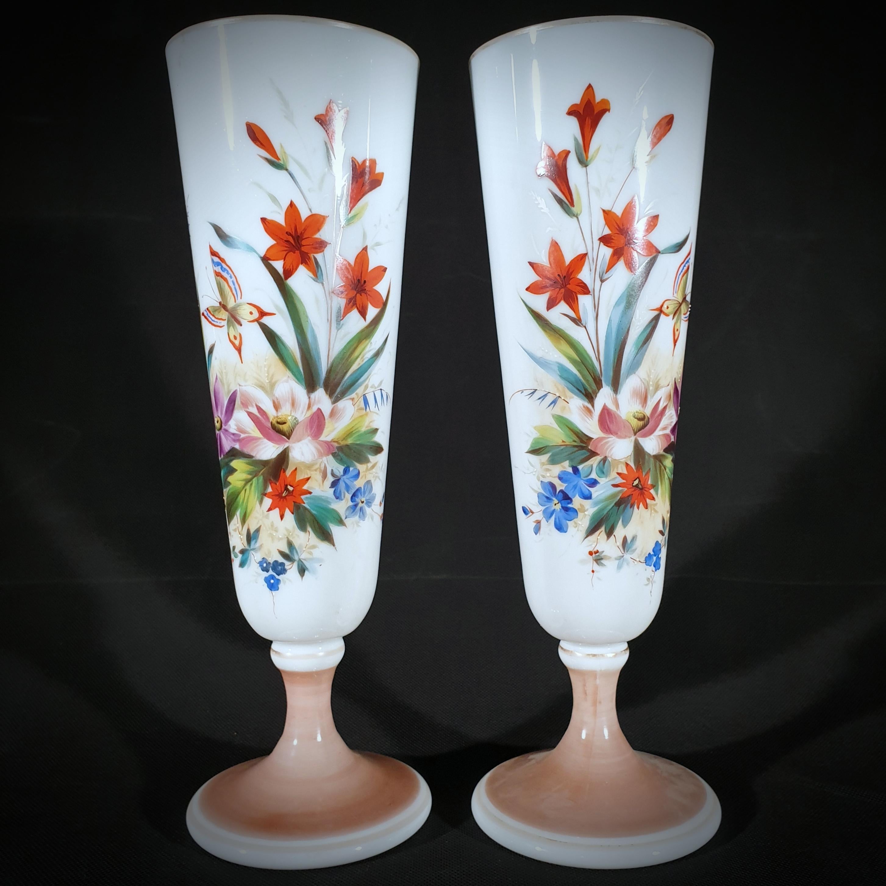 hand painted glass vases
