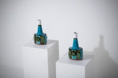 Pair of Turquoise Søholm Table Lamps by Einar Johansen, Denmark, 1960s