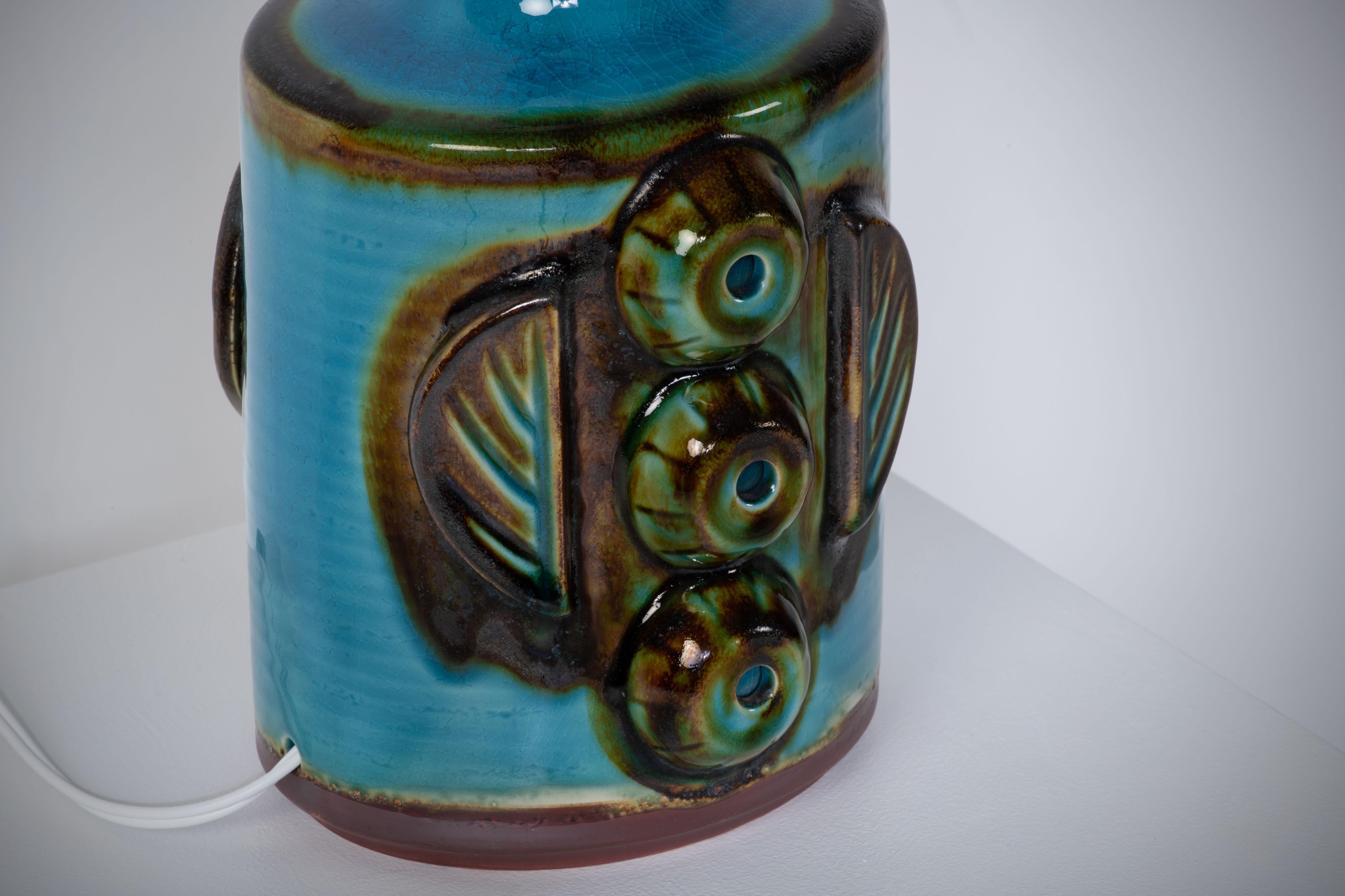 Pair of Turquoise Søholm Table Lamps by Einar Johansen, Denmark, 1960s In Good Condition For Sale In Kaštel Sućurac, Splitsko-dalmatinska županija