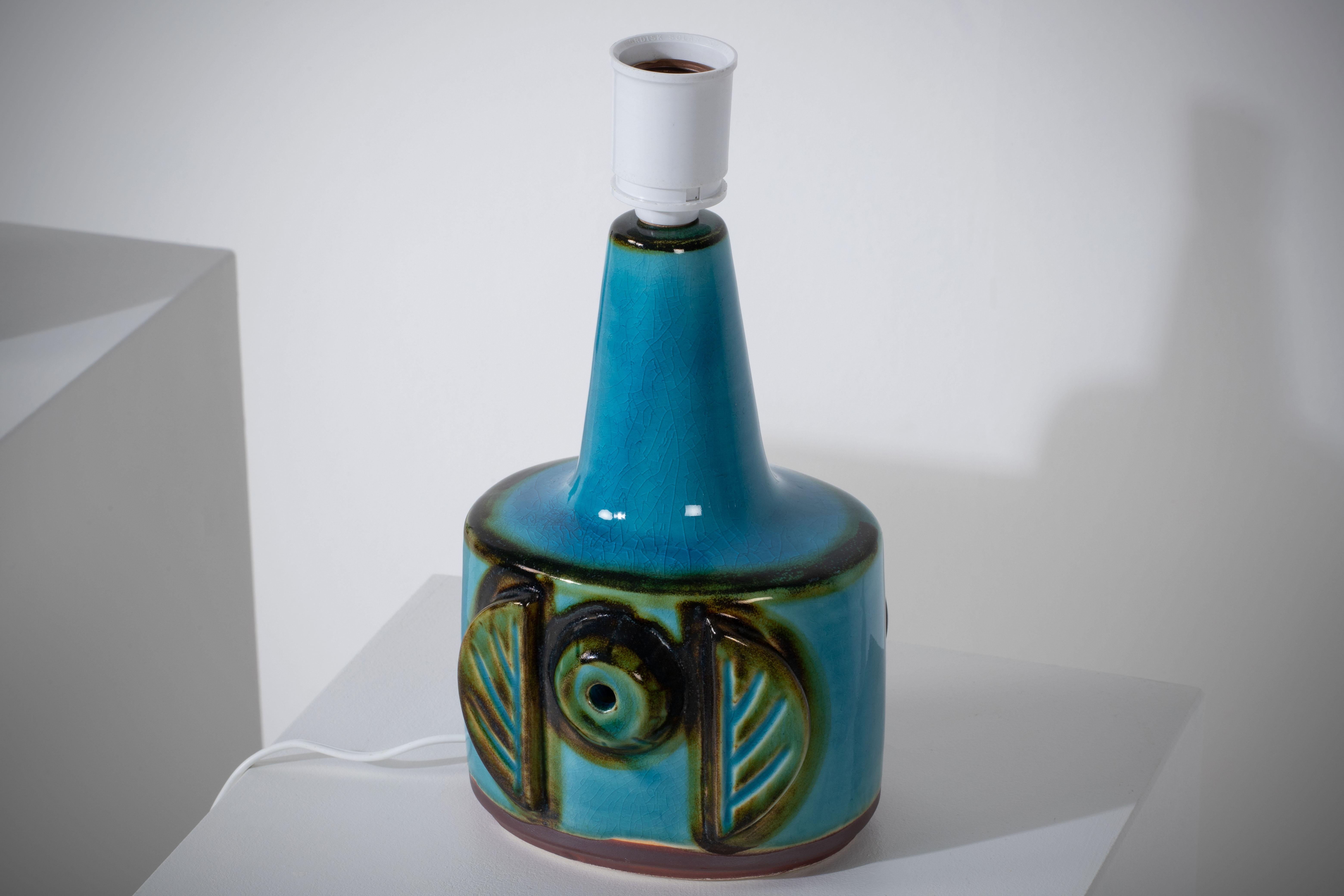 Mid-20th Century Pair of Turquoise Søholm Table Lamps by Einar Johansen, Denmark, 1960s For Sale