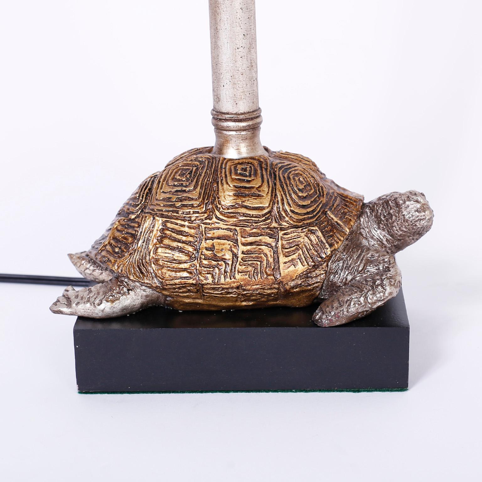 20th Century Pair of Turtle Table Lamps