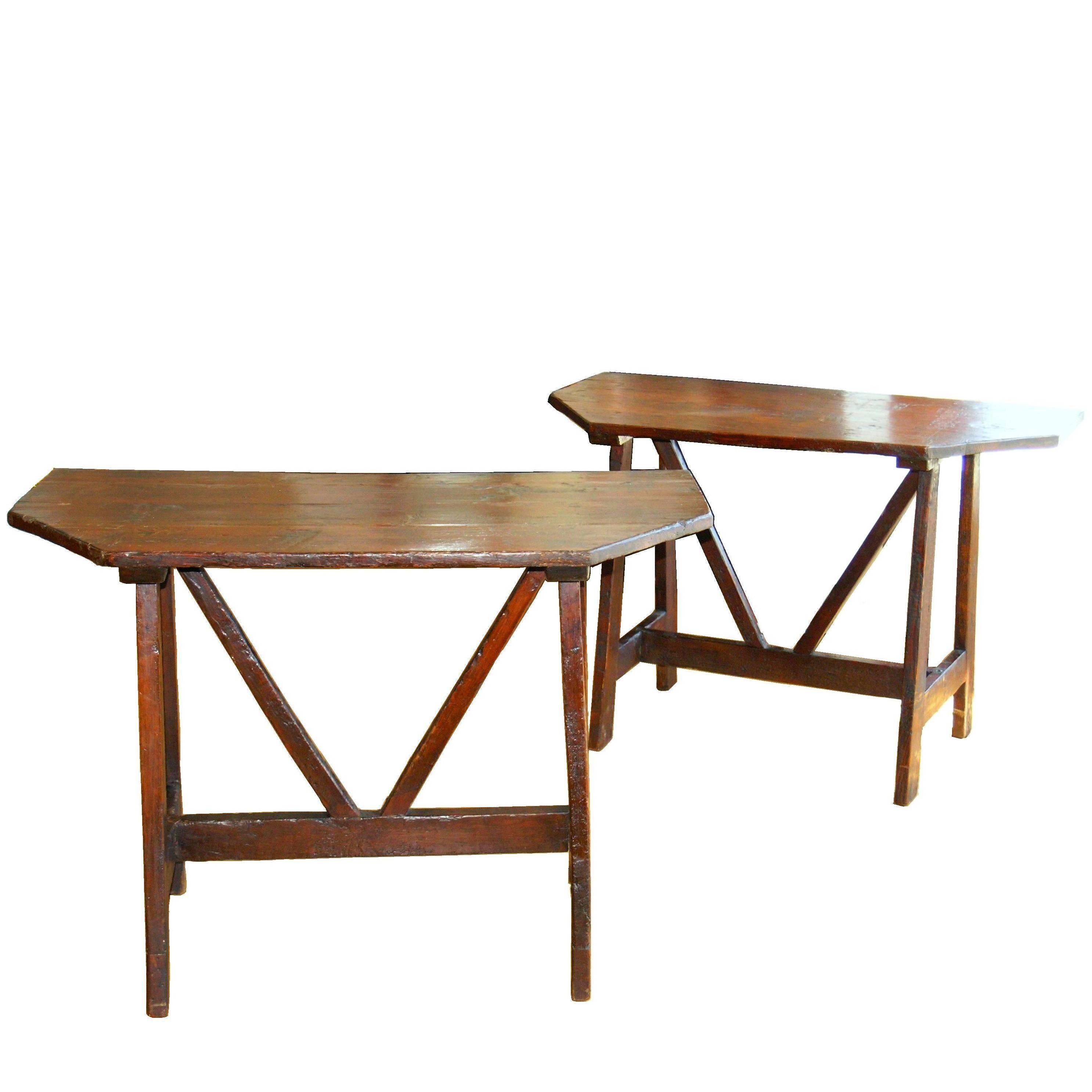 Pair of Tuscan Farm Tables 19th Century For Sale
