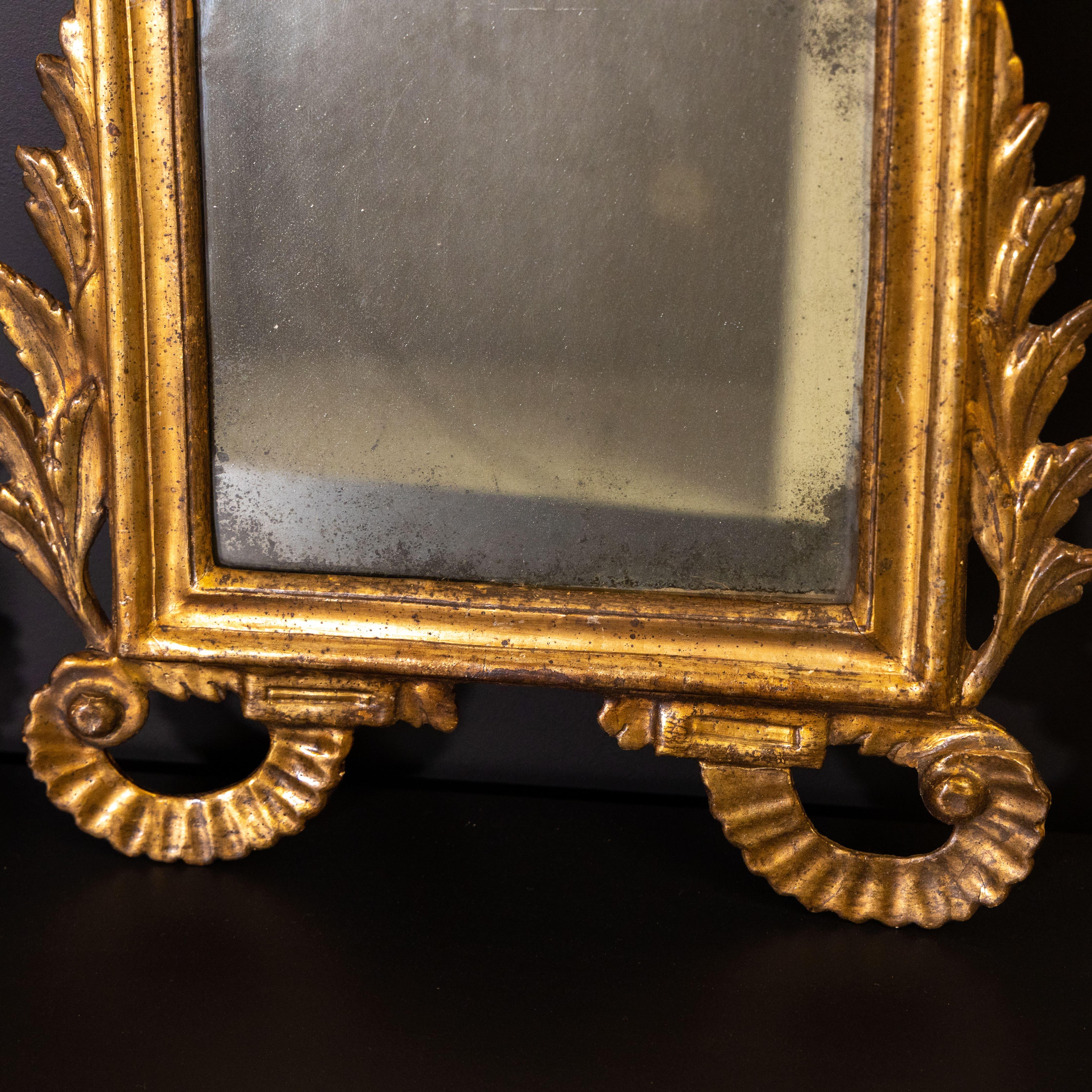 Louis XVI Pair of Tuscan Giltwood Wall Mirrors, Italy Late 18th Century