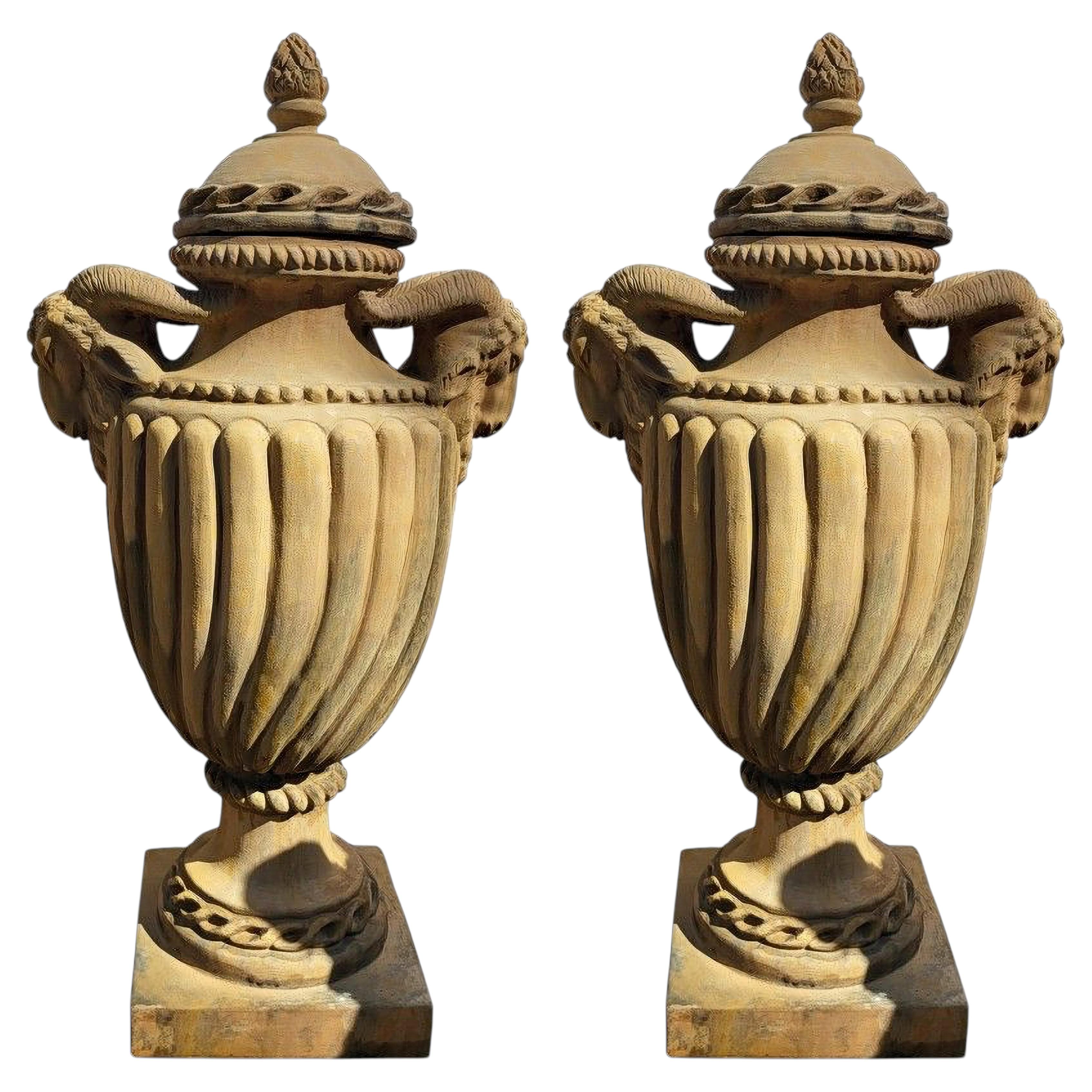 PAAR TUSKANISCHE IMPRUNETA TERRACOTTA URN 21. Jahrhundert