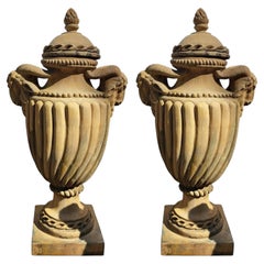 PAIR OF TUSCAN IMPRUNETA TERRACOTTA URN 21th Century