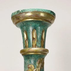 Pair of Tuscan Painted and Parcel Giltwood Columns - Circa 1800