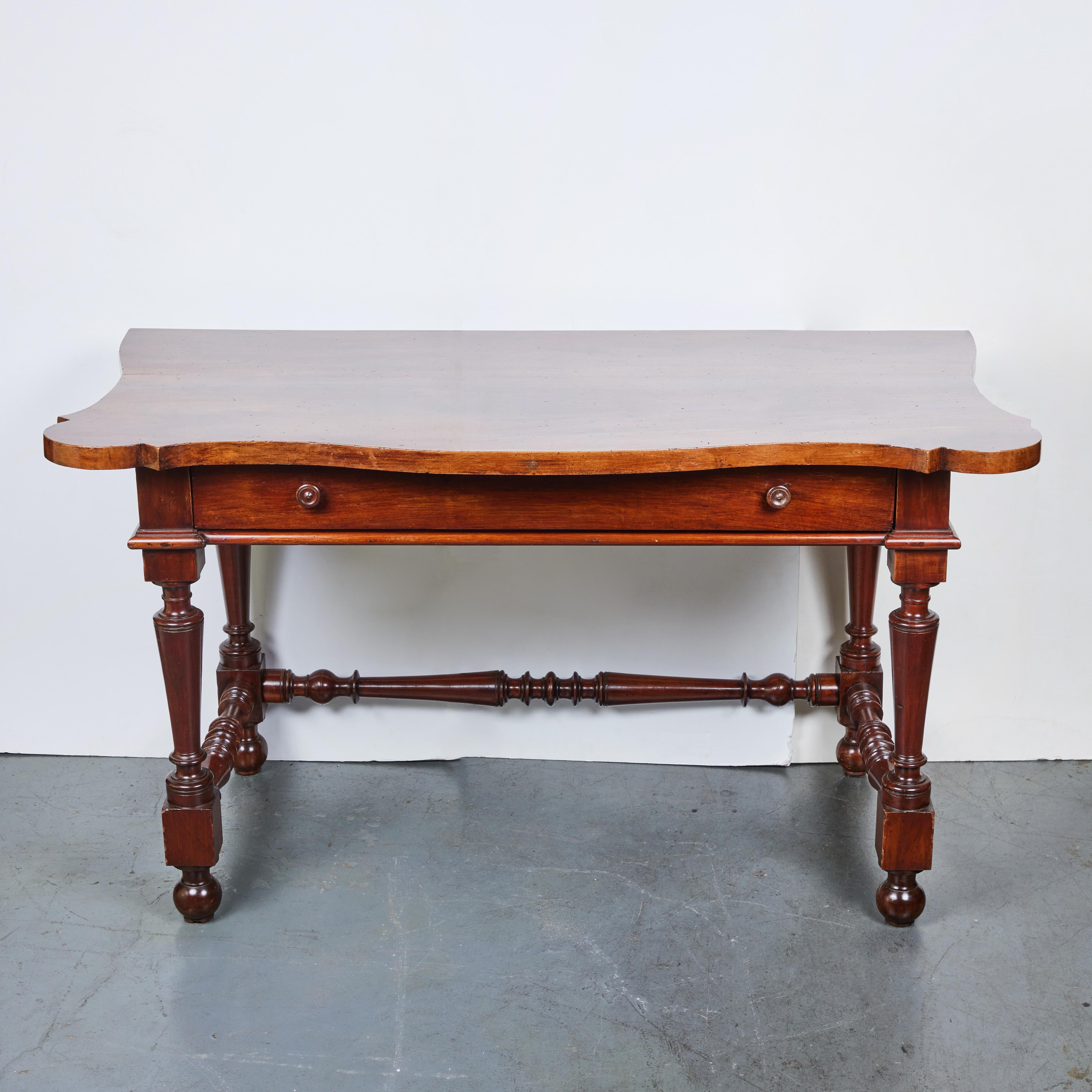 Pair of Tuscan Walnut Consoles For Sale 4