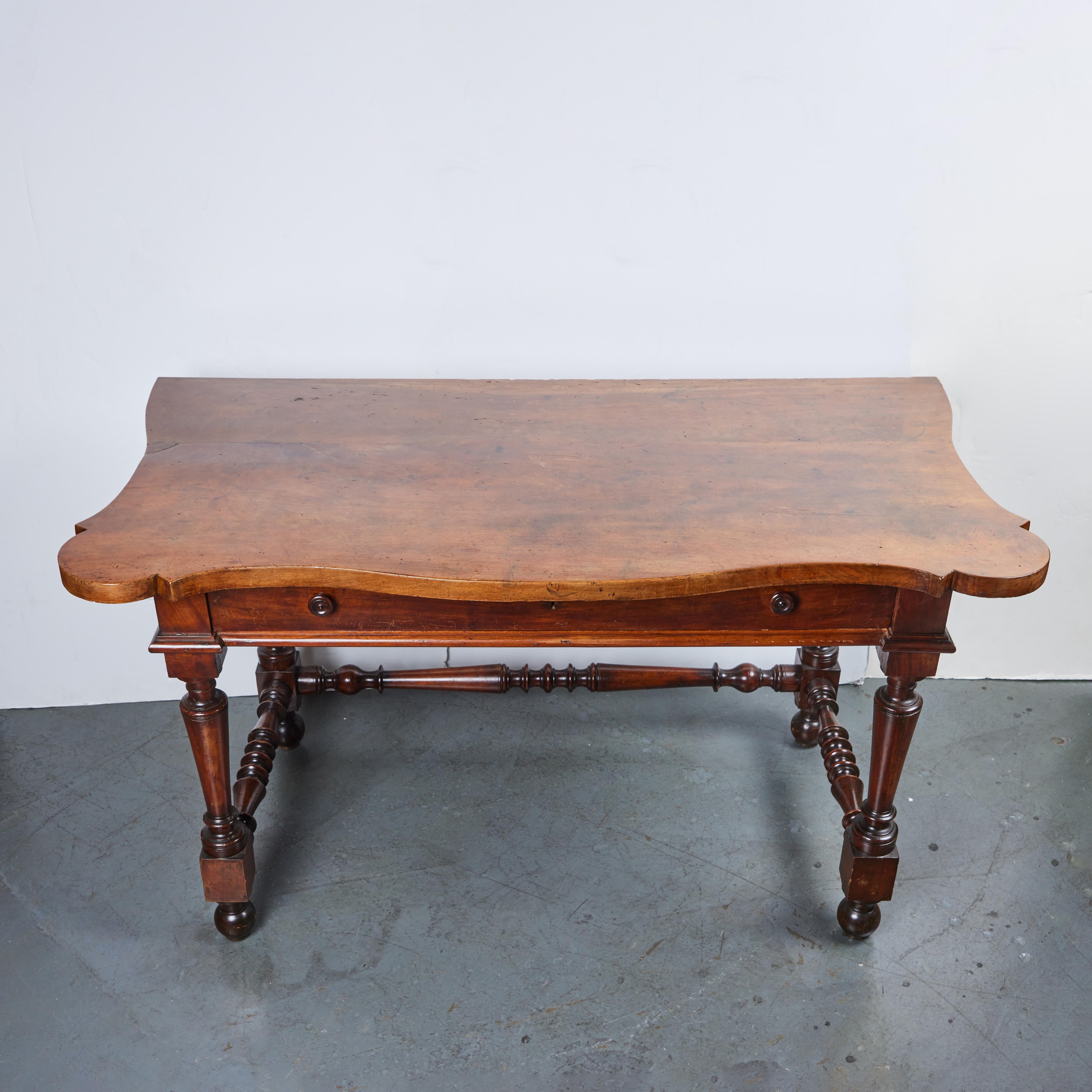 Italian Pair of Tuscan Walnut Consoles For Sale