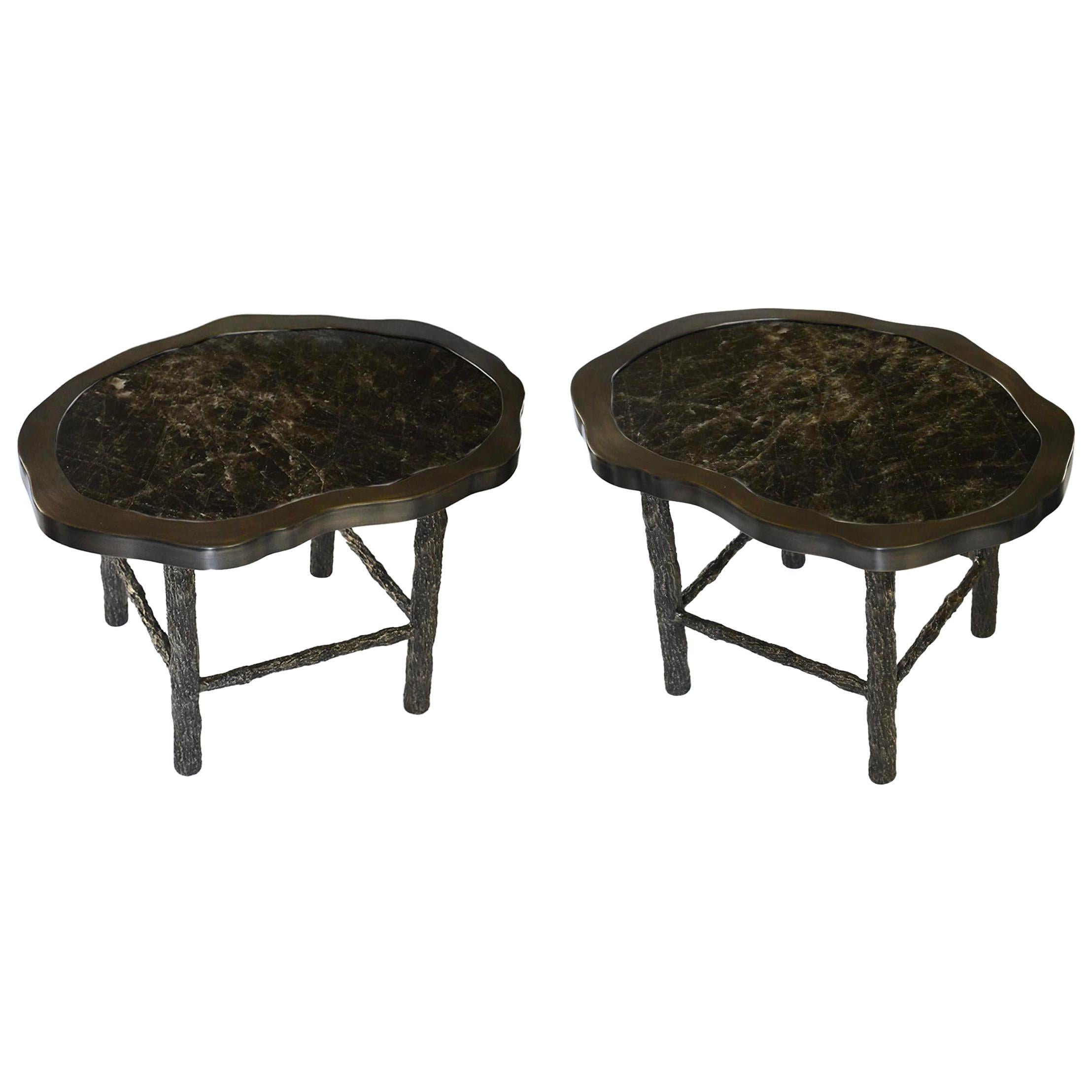 Coppia di Cocktail Tables in cristallo di rocca TWD by Phoenix in vendita