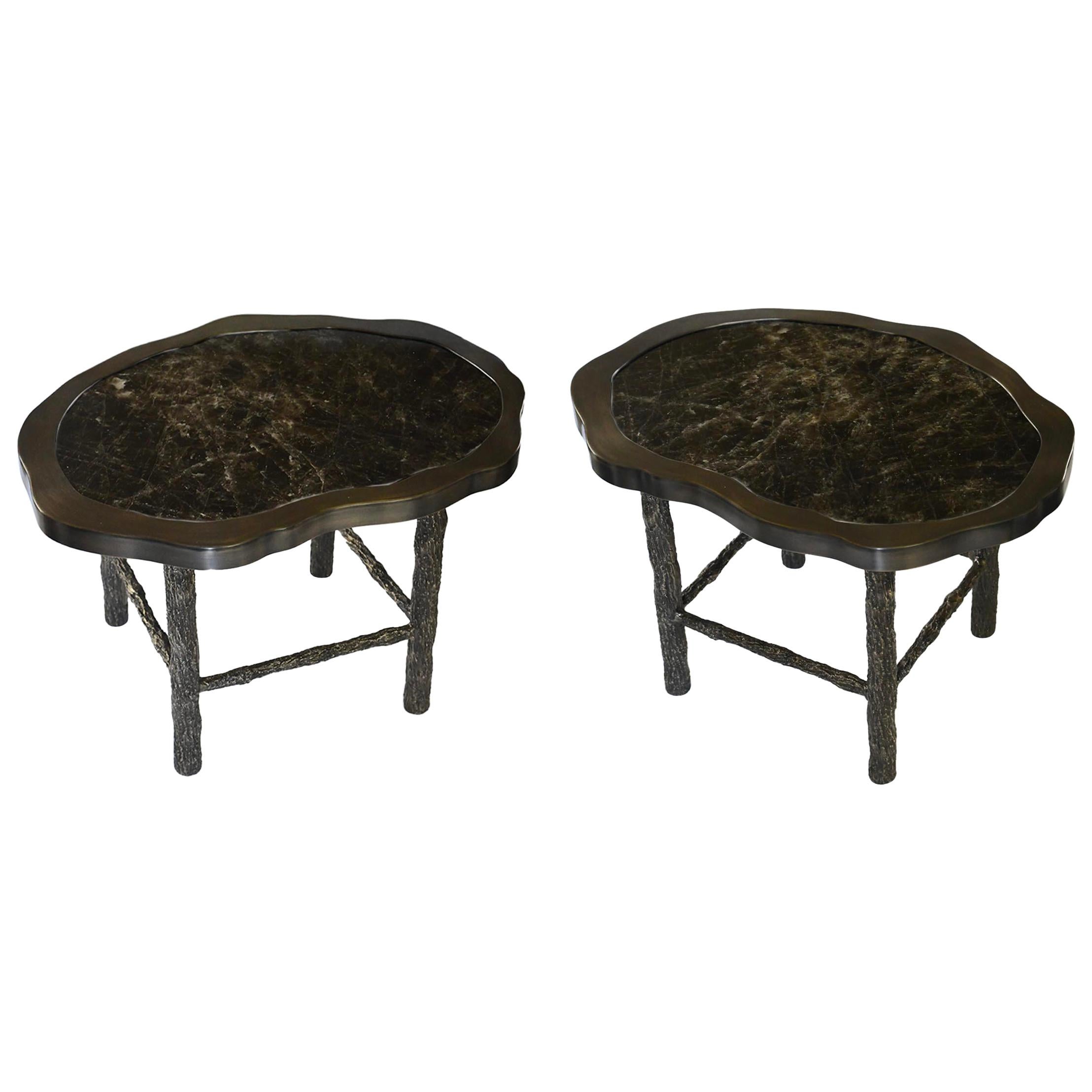 Pair of TWD Rock Crystal Quartz Cocktail Tables by Phoenix For Sale