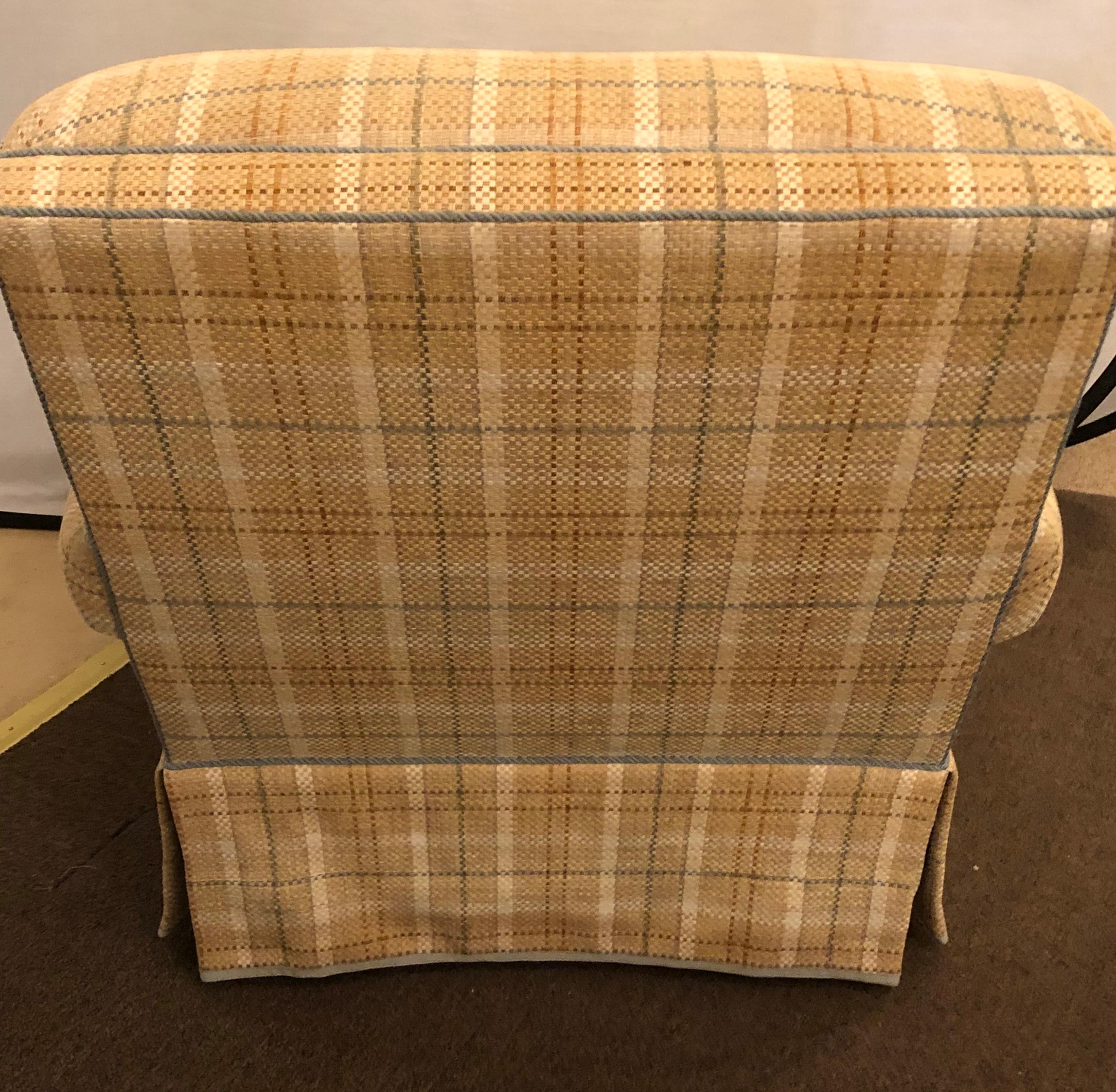 plaid swivel chair