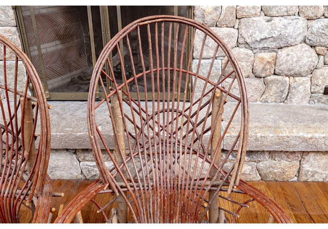 Pair Of Twig And Branch Rustic Style  Rocking Chairs For Sale 8