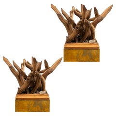 Pair of Twig-Branch Wood Coffee/End Tables