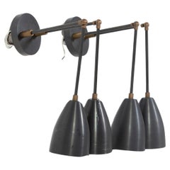 Pair of Twig Downlight Blackened Brass Wall Fixtures, APPARATUS, 2000s, US
