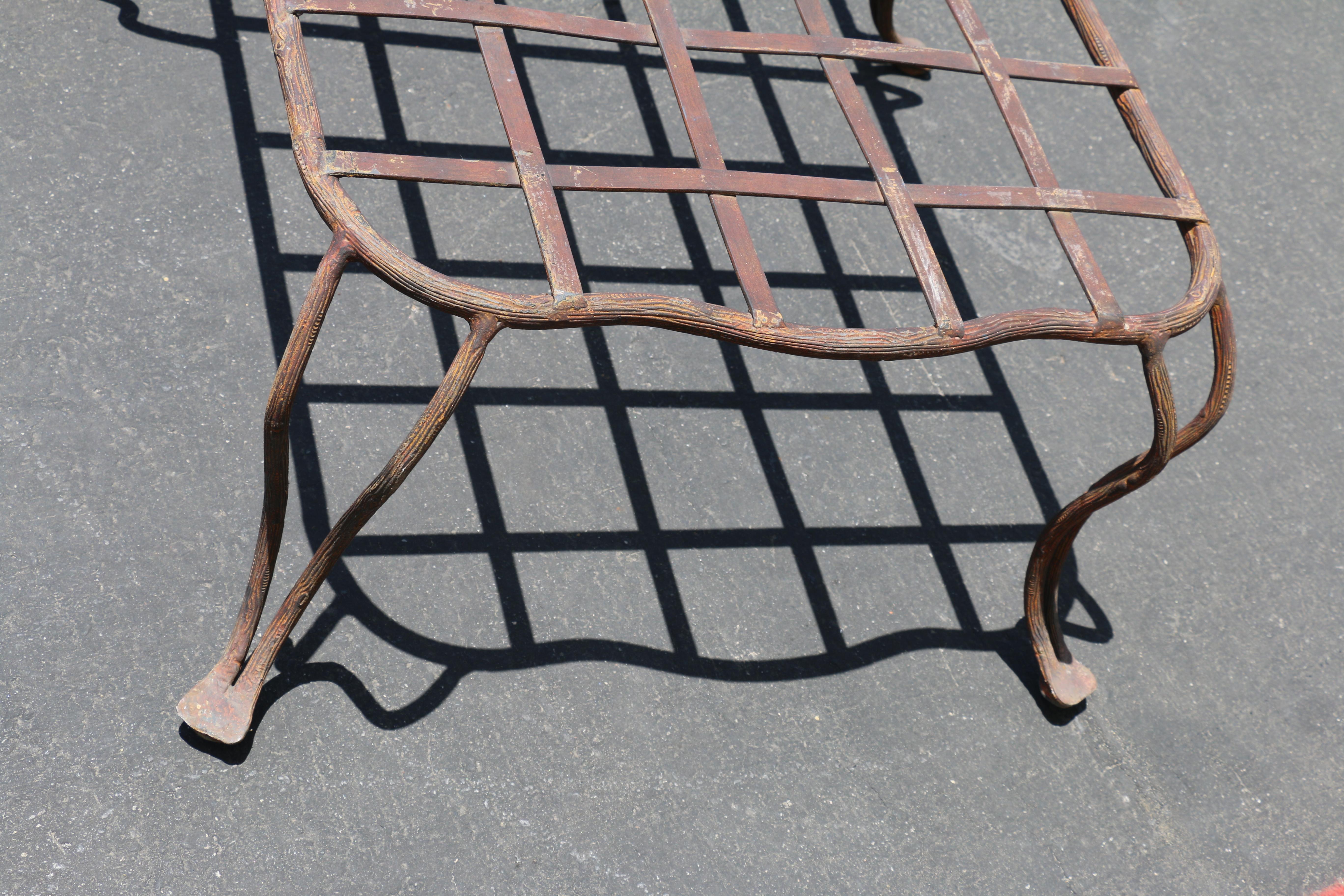 Pair of Twig Wrought Iron Outdoor Chaise Lounge by Rose Tarlow Melrose House For Sale 7