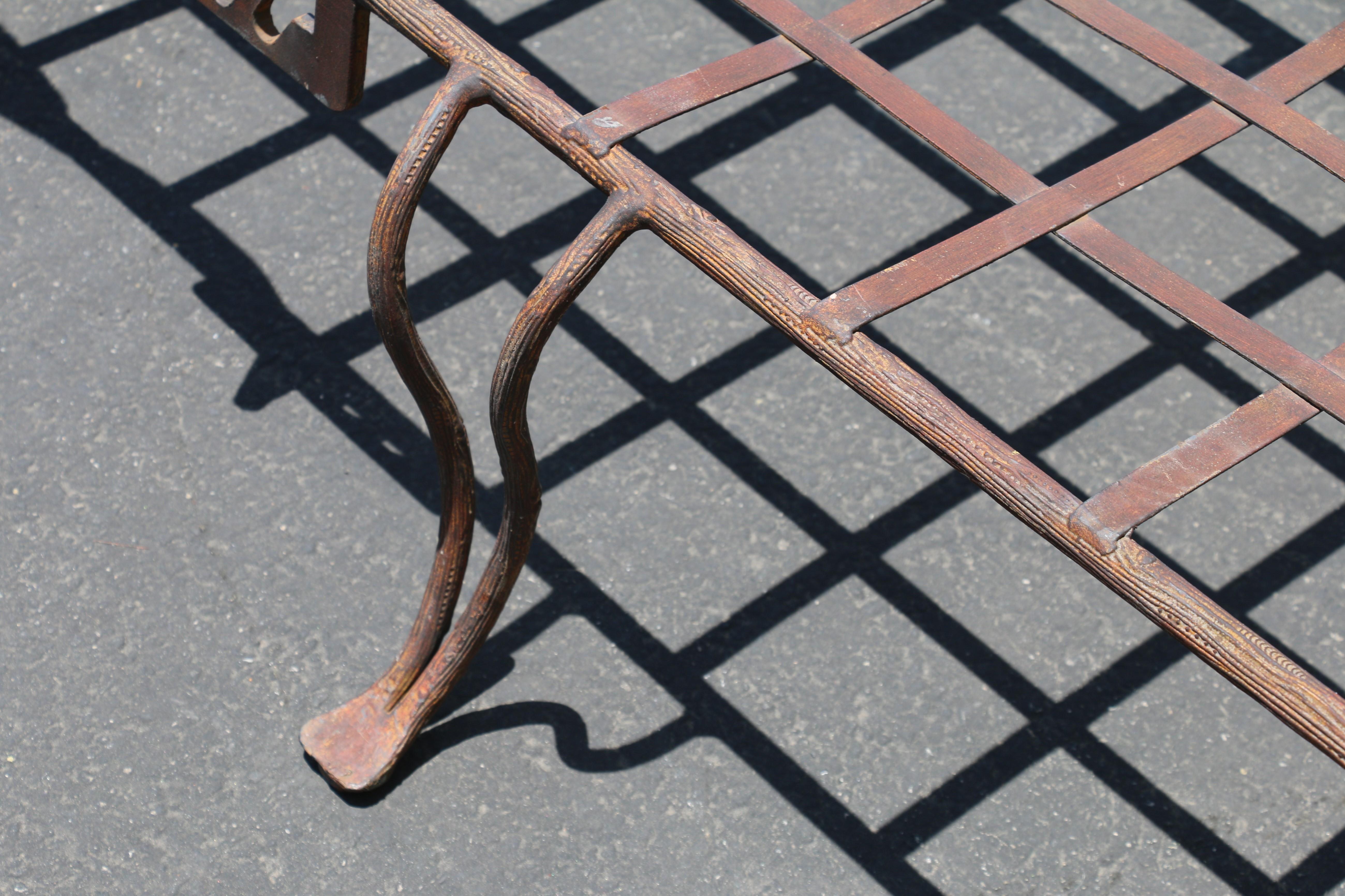 Pair of Twig Wrought Iron Outdoor Chaise Lounge by Rose Tarlow Melrose House For Sale 8