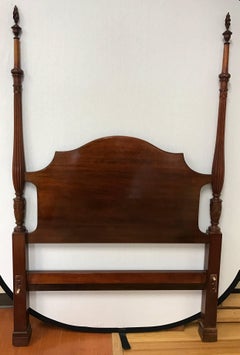 Pair of Twin Mahogany Four-Poster Beds