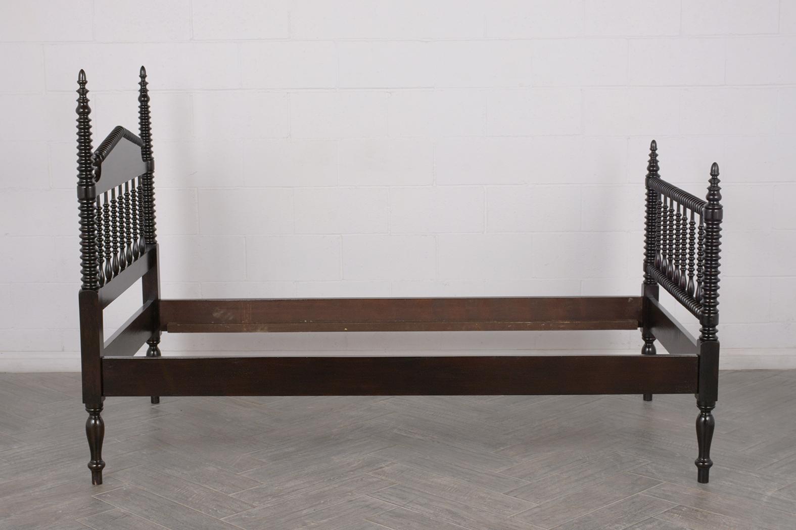 Pair of Twin Size Beds Regency Style with Ebonized Finish, circa 1900s 4