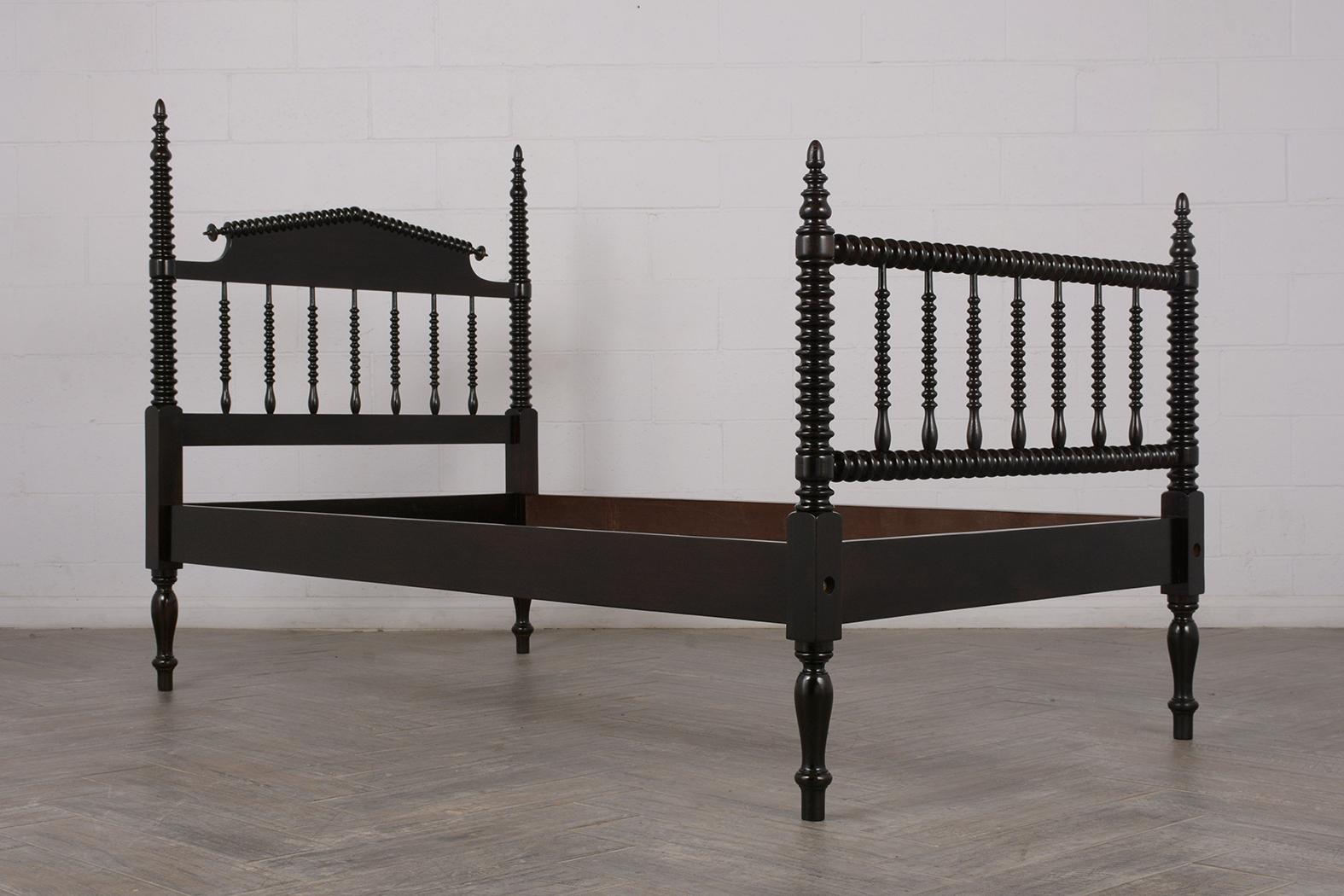 European Pair of Twin Size Beds Regency Style with Ebonized Finish, circa 1900s