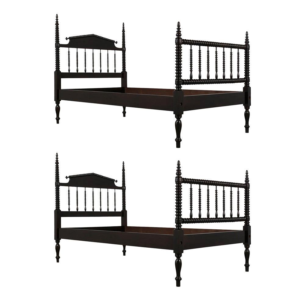 Pair of Twin Size Beds Regency Style with Ebonized Finish, circa 1900s