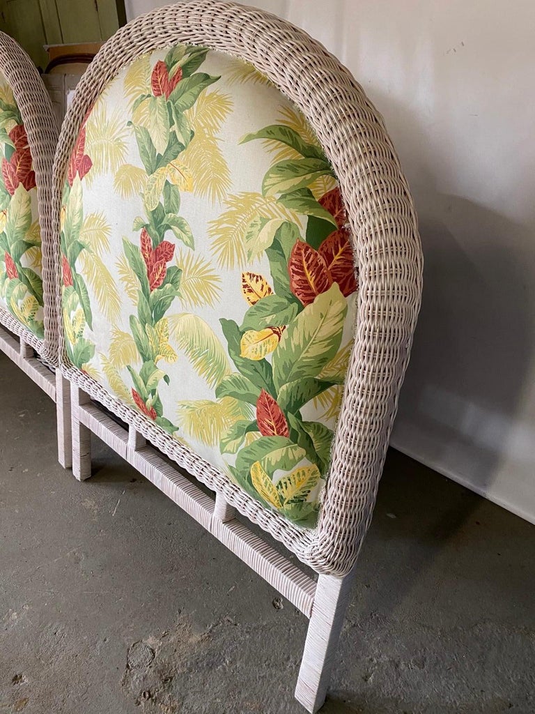 Pair of Twin Size Wicker Headboards For Sale at 1stDibs