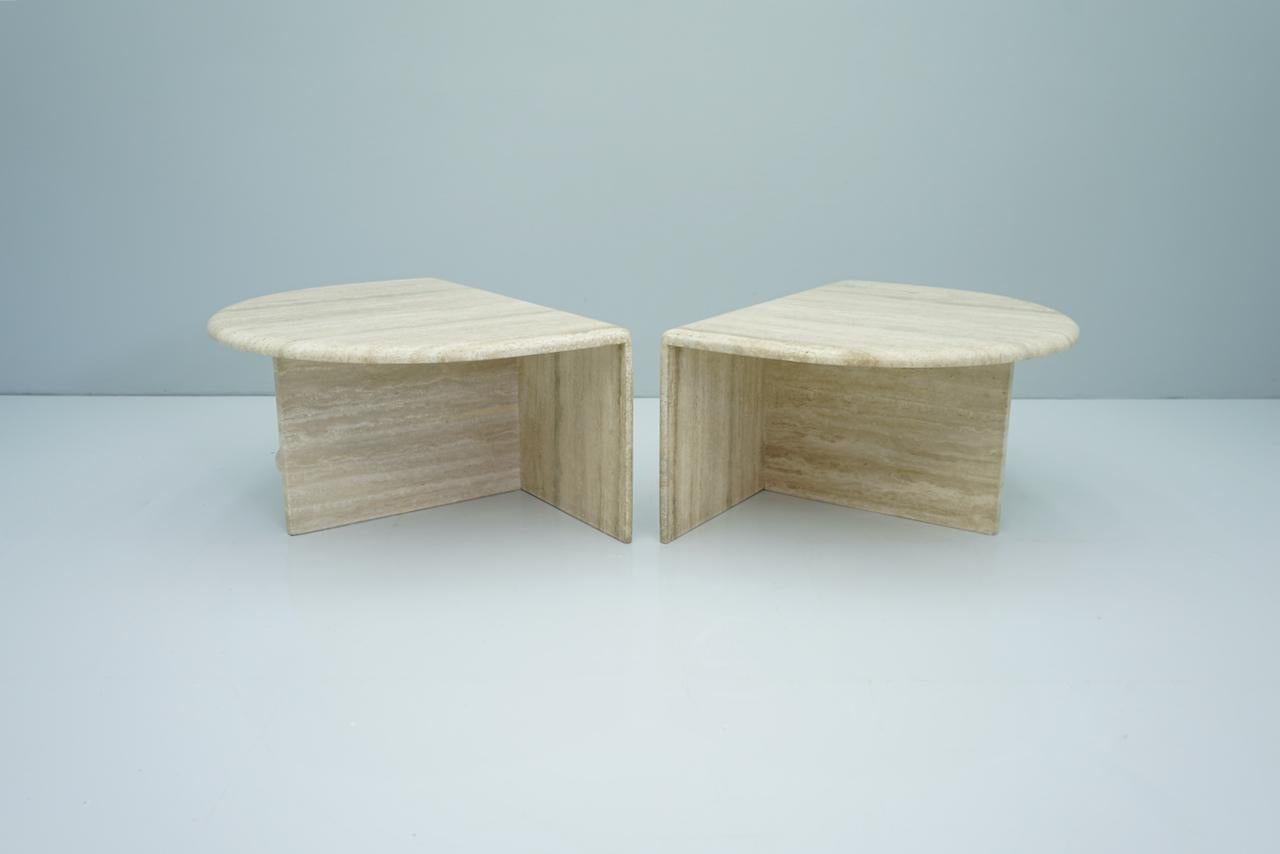 Pair of Twin Travertine Coffee Tables, 1970s 6