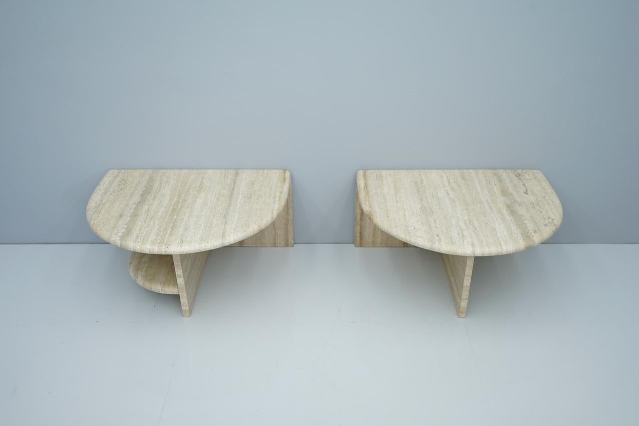Pair of Twin Travertine Coffee Tables, 1970s 9