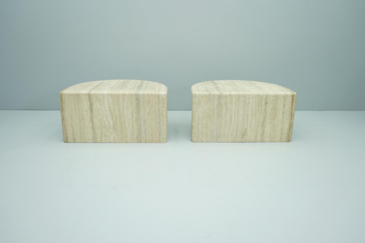 Pair of Twin Travertine Coffee Tables, 1970s 12