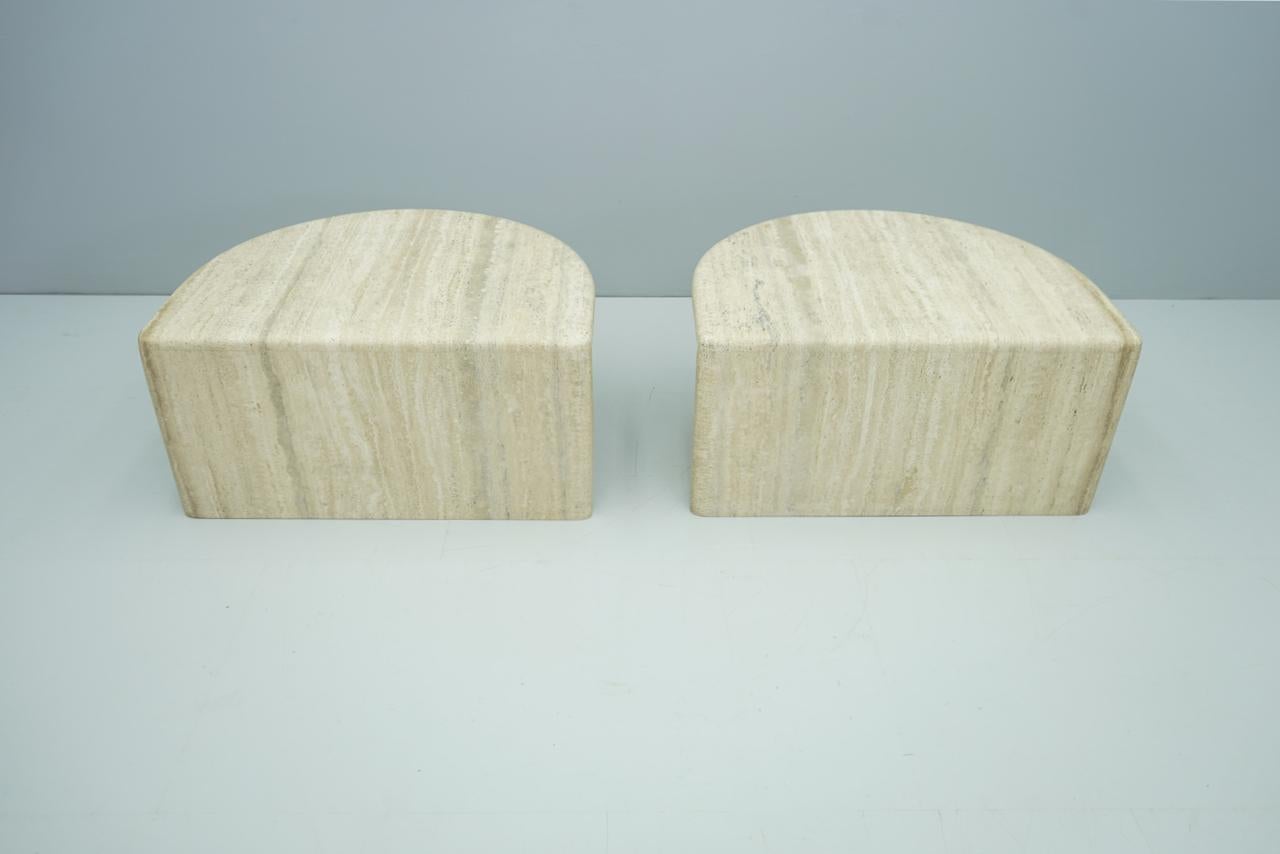 Pair of Twin Travertine Coffee Tables, 1970s 13