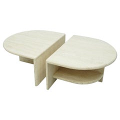 Pair of Twin Travertine Coffee Tables, 1970s